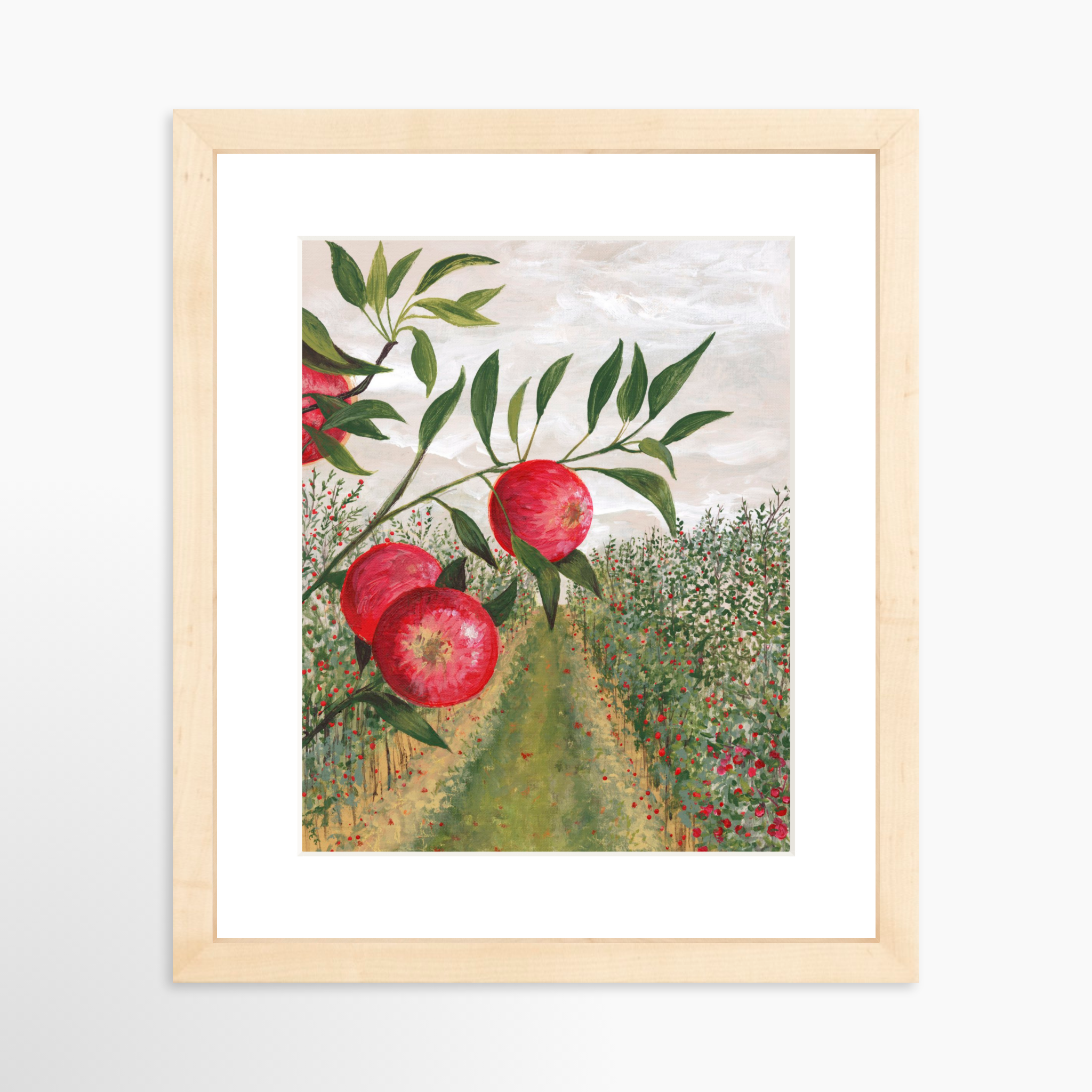 8x10 / Natural Frame + White Mat