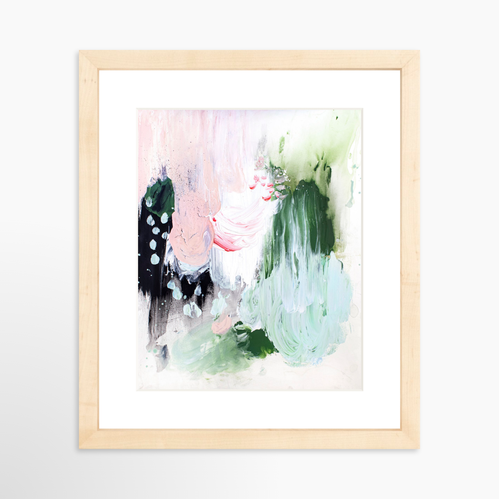 8x10 / Natural Frame + White Mat