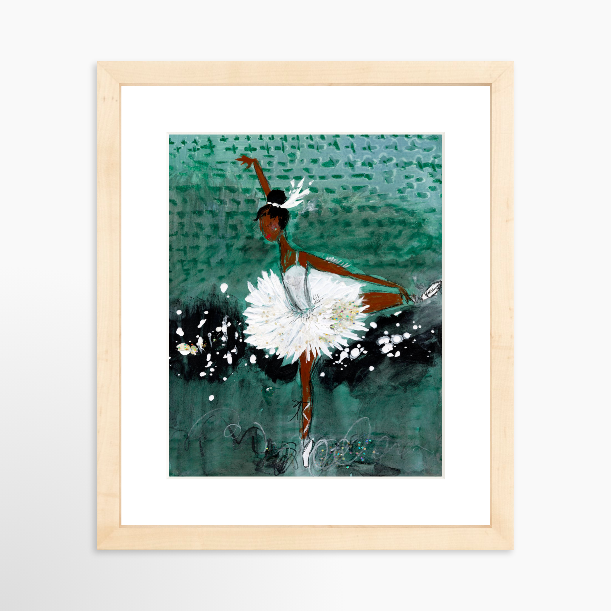 8x10 / Natural Frame + White Mat