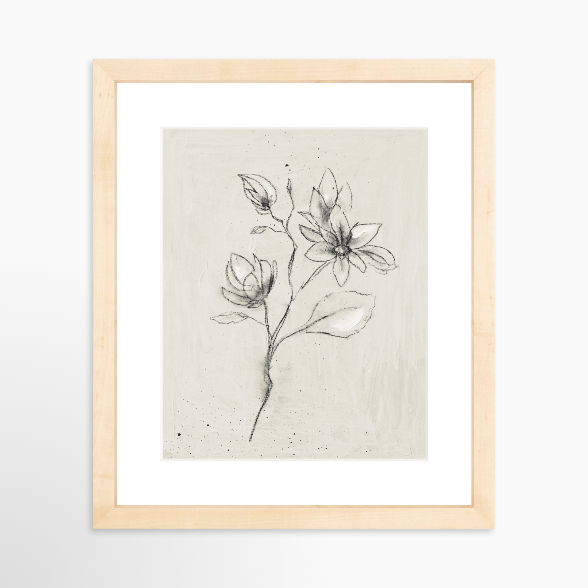 8x10 / Natural Frame + White Mat