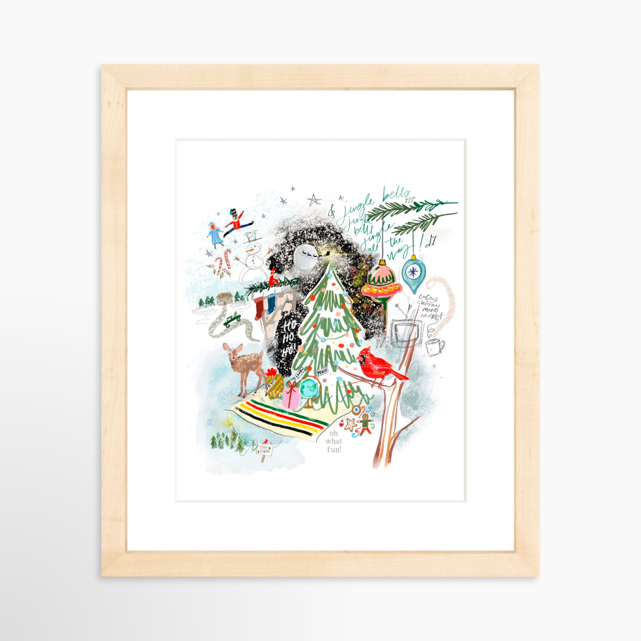 8x10 / Natural Frame + White Mat