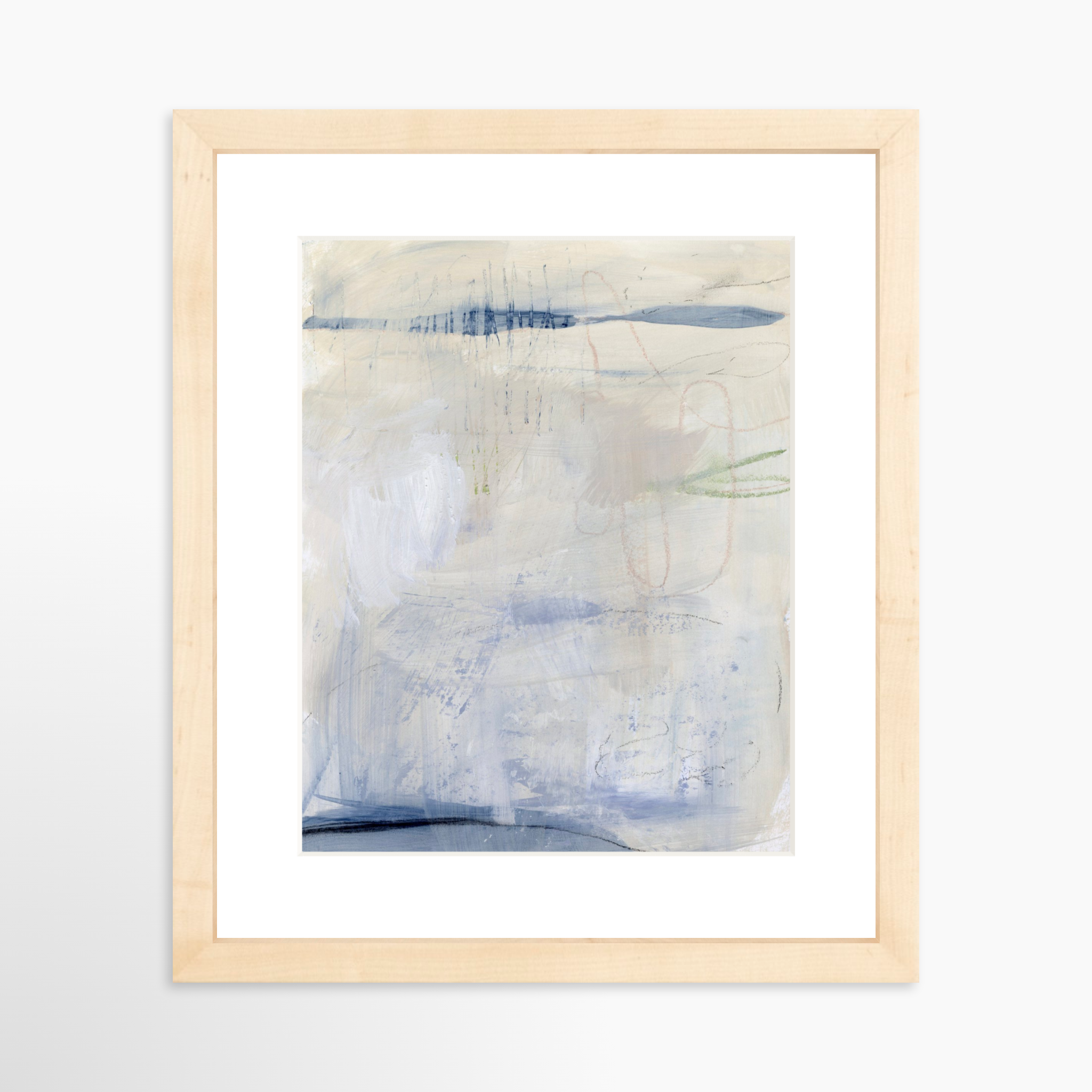 8x10 / Natural Frame + White Mat