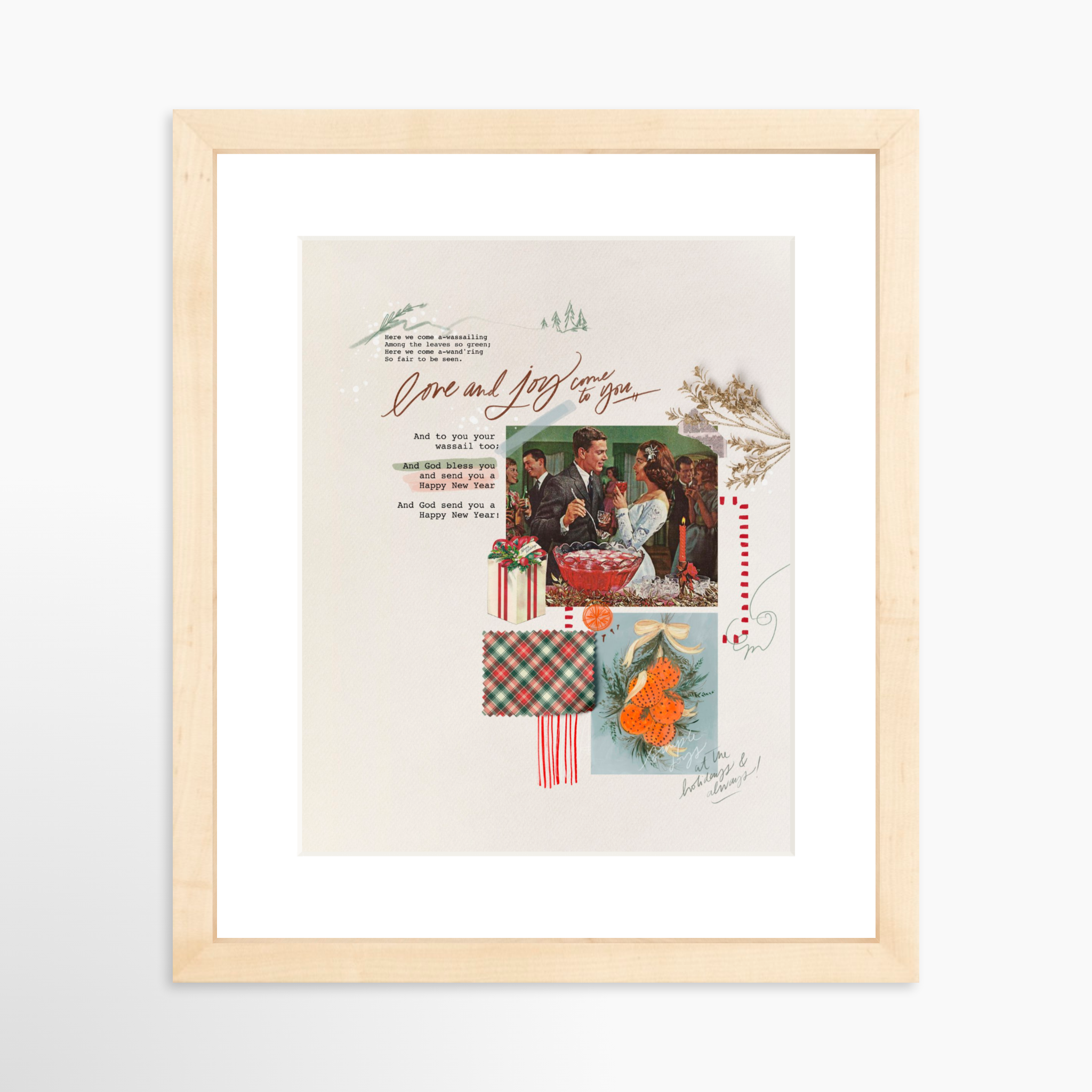8x10 / Natural Frame + White Mat