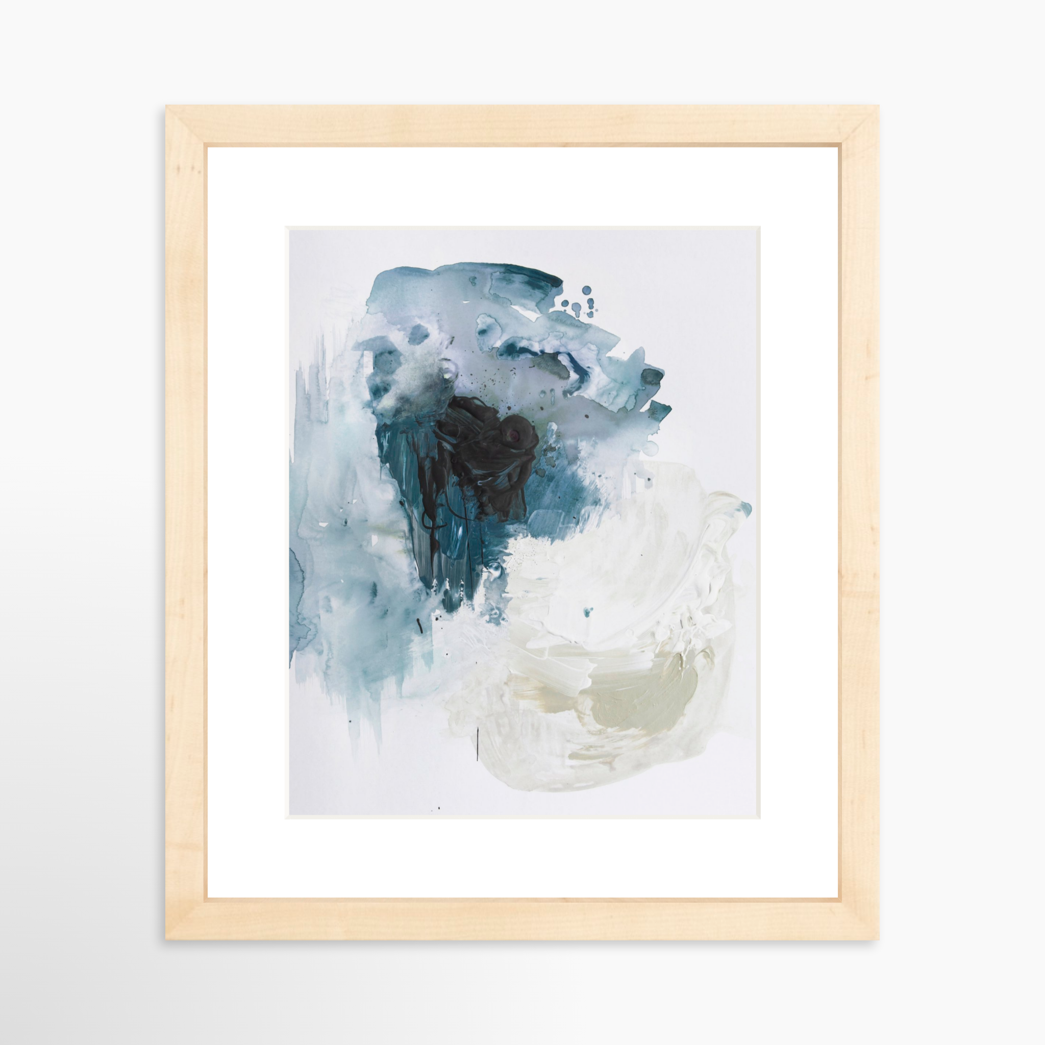 8x10 / Natural Frame + White Mat