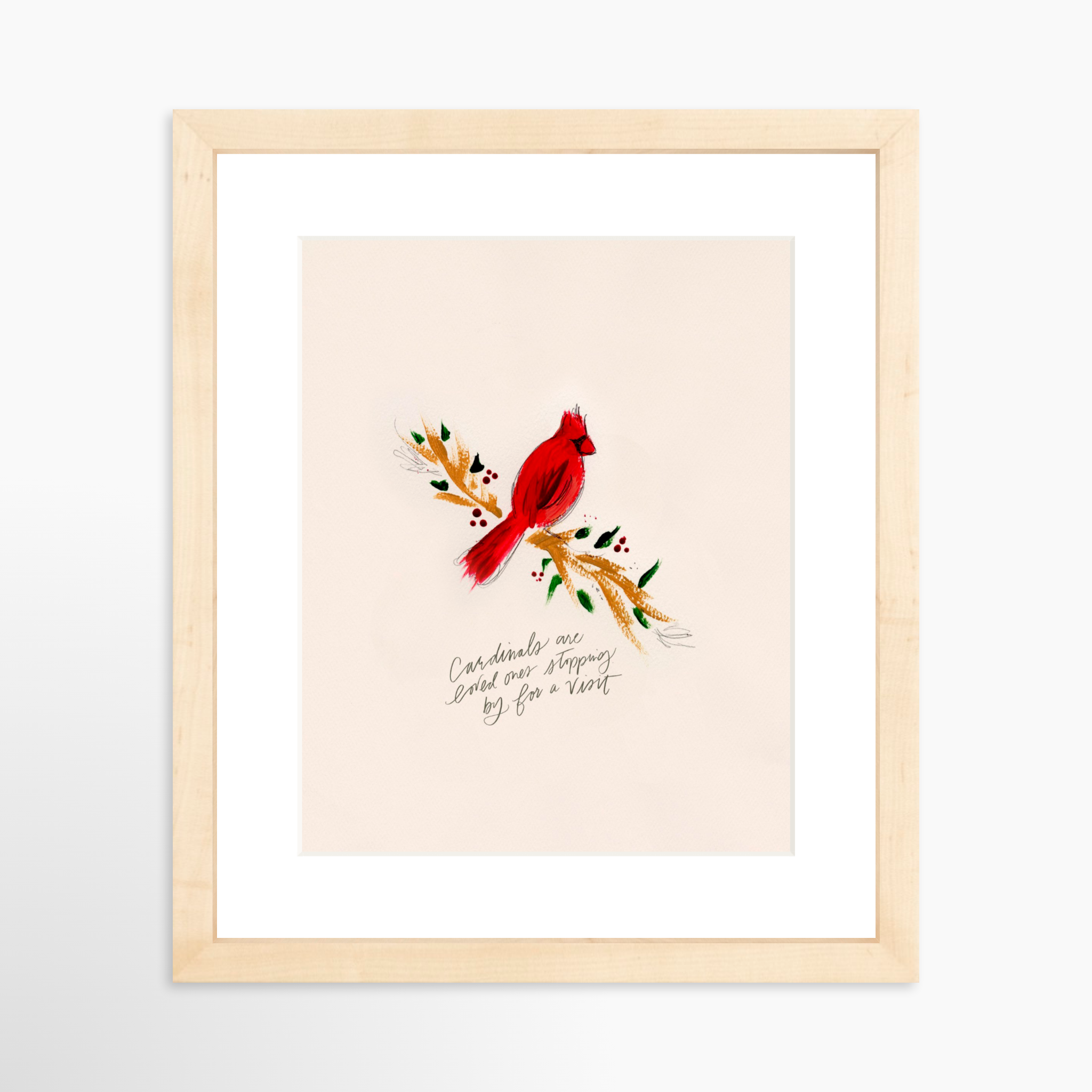 8x10 / Natural Frame + White Mat