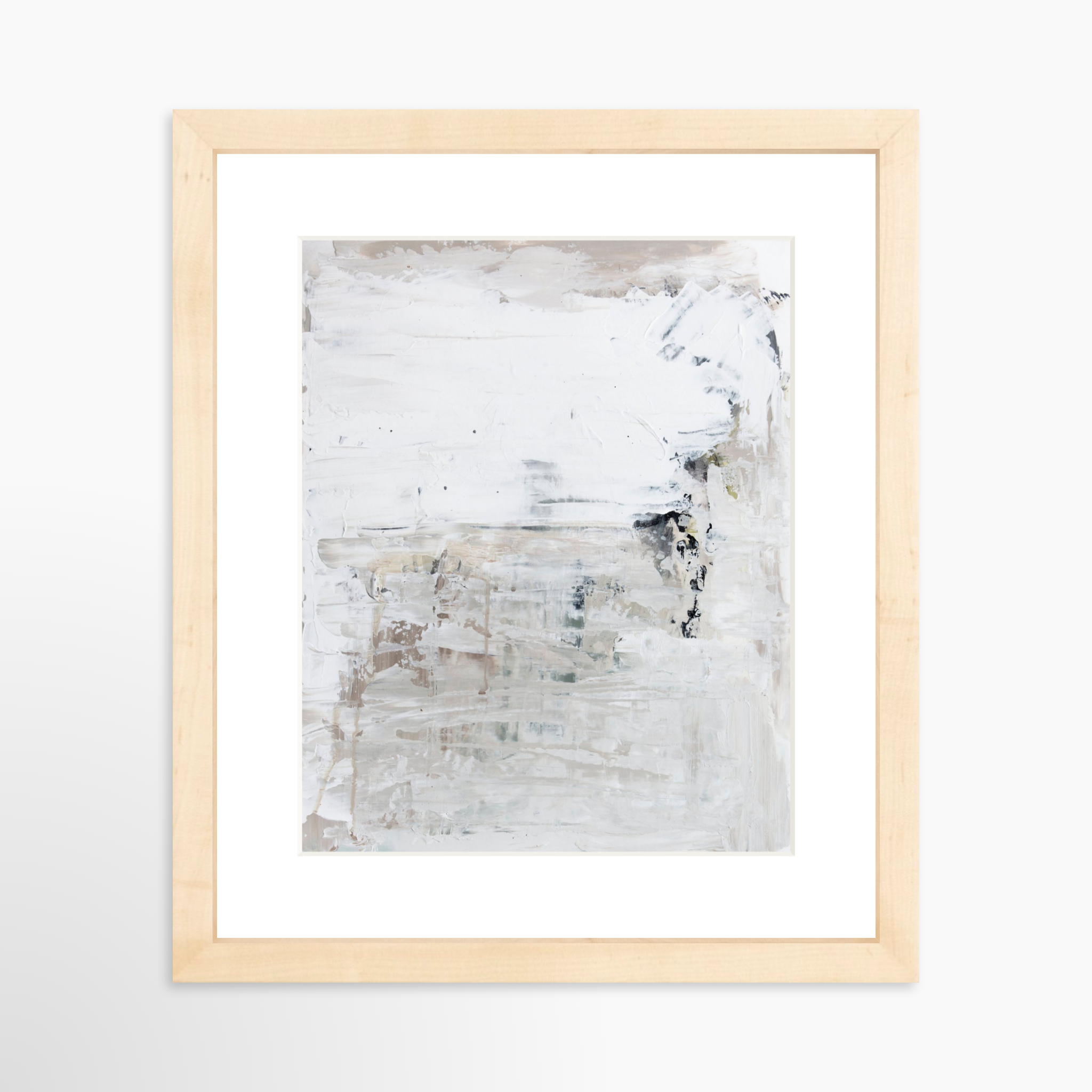 8x10 / Natural Frame + White Mat