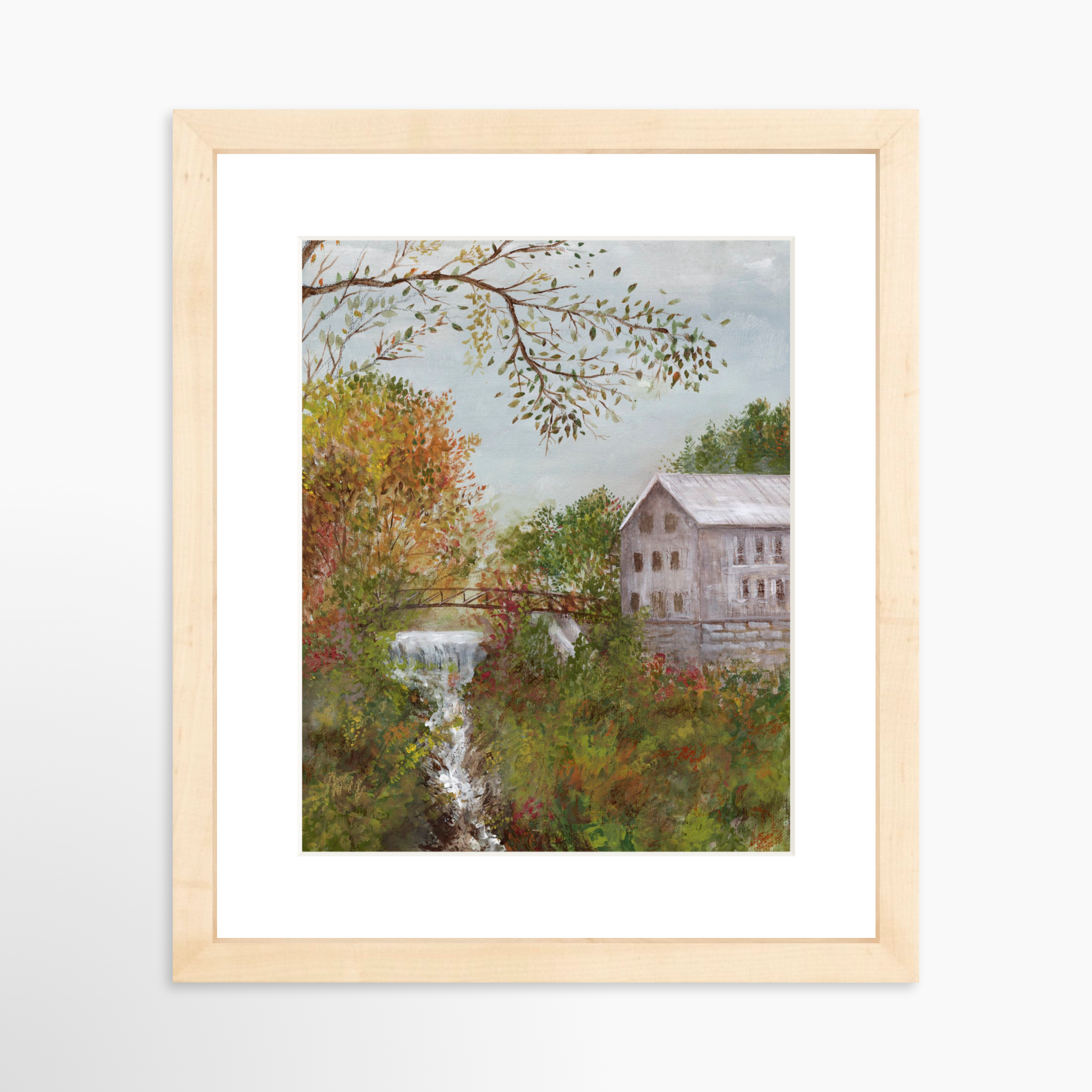 8x10 / Natural Frame + White Mat