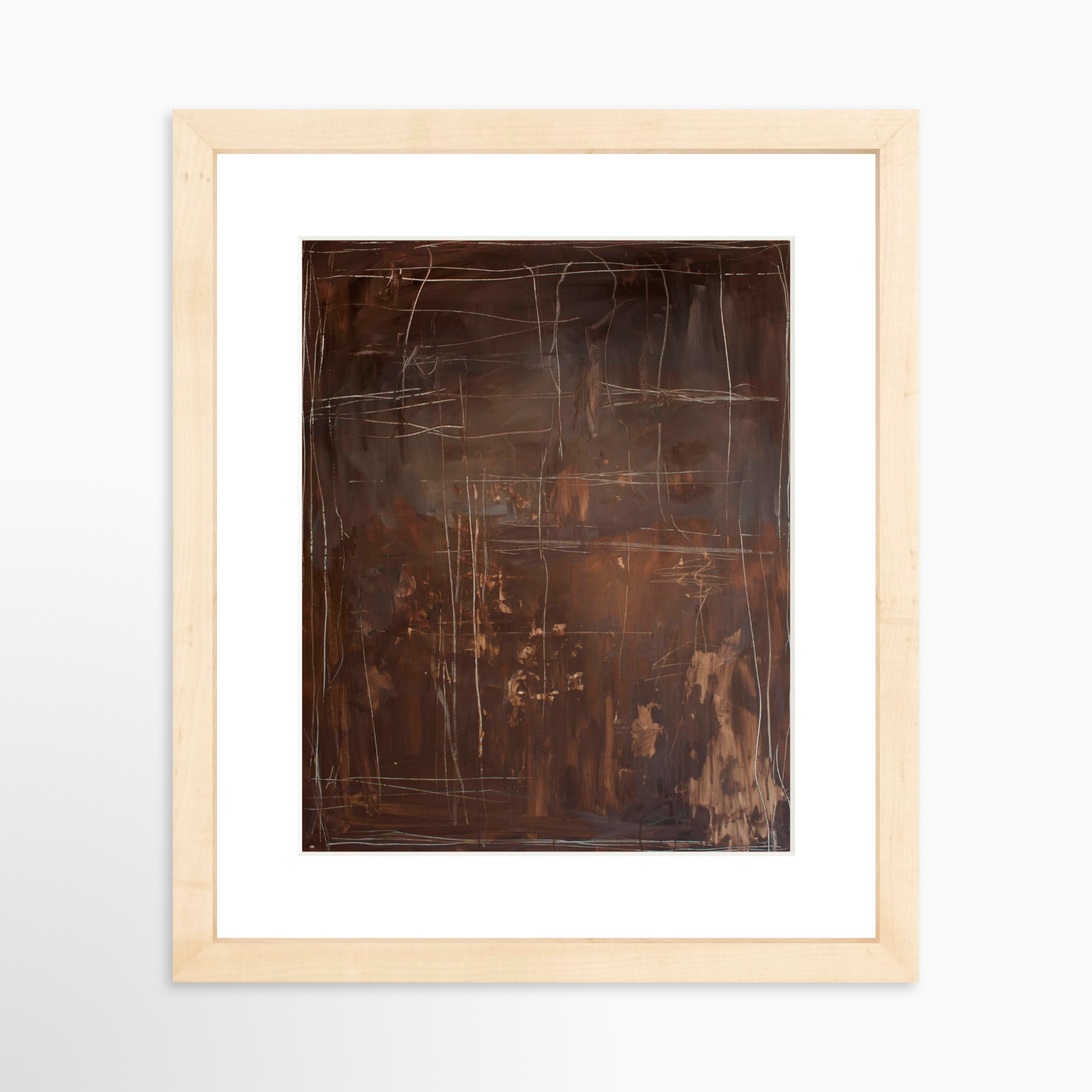 8x10 / Natural Frame + White Mat