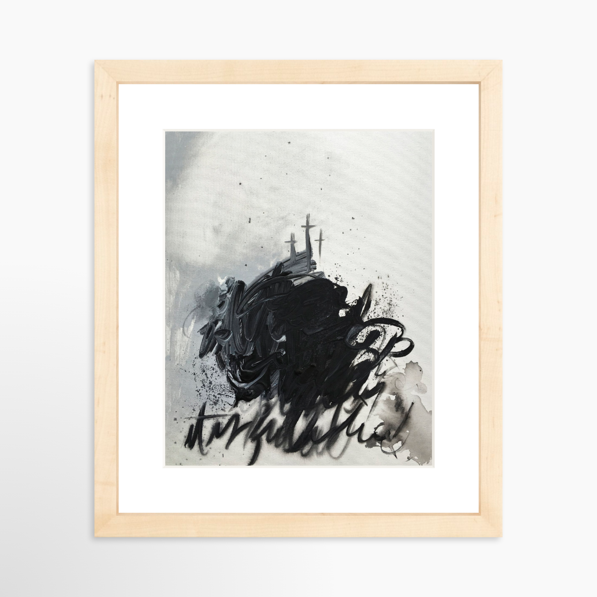 8x10 / Natural Frame + White Mat