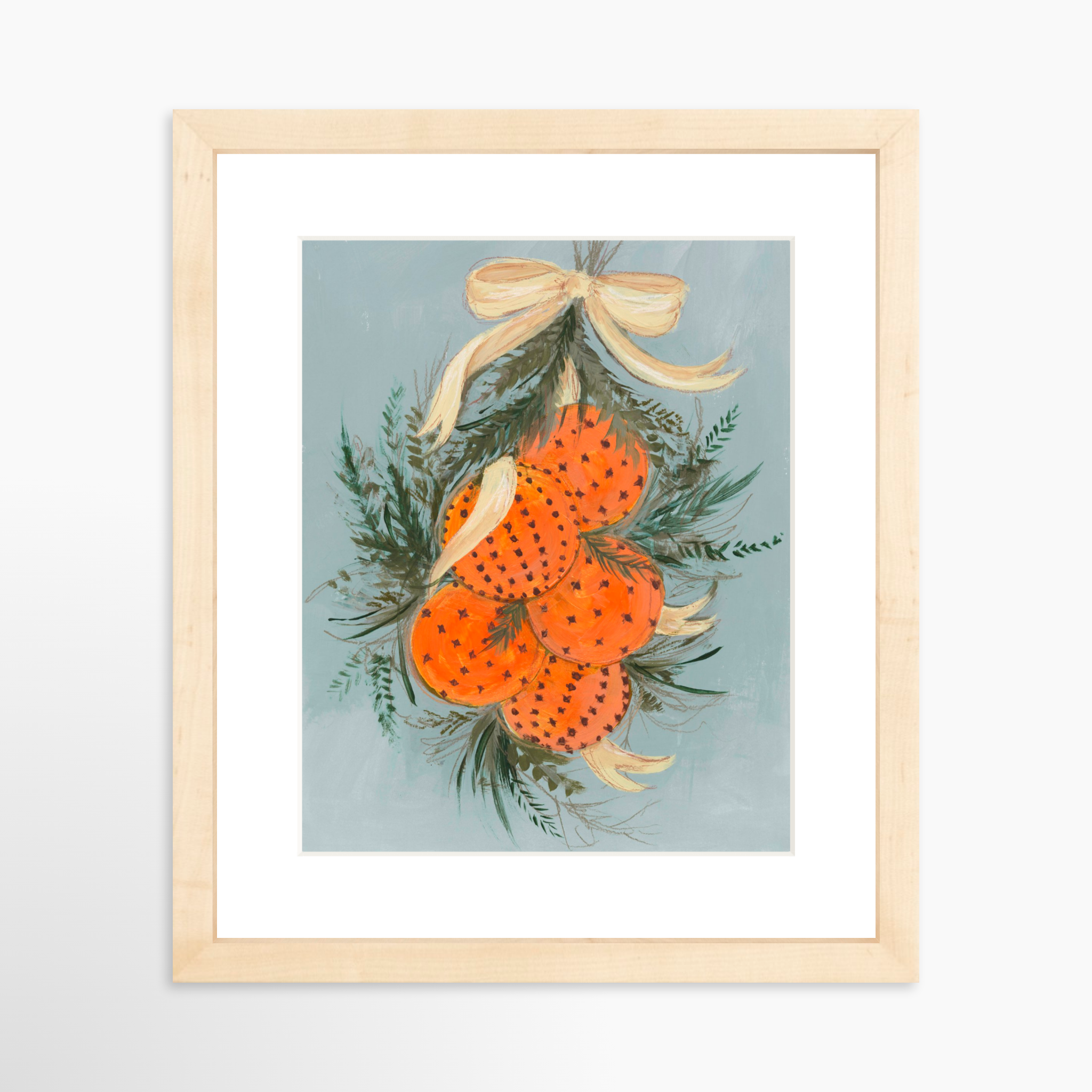 8x10 / Natural Frame + White Mat