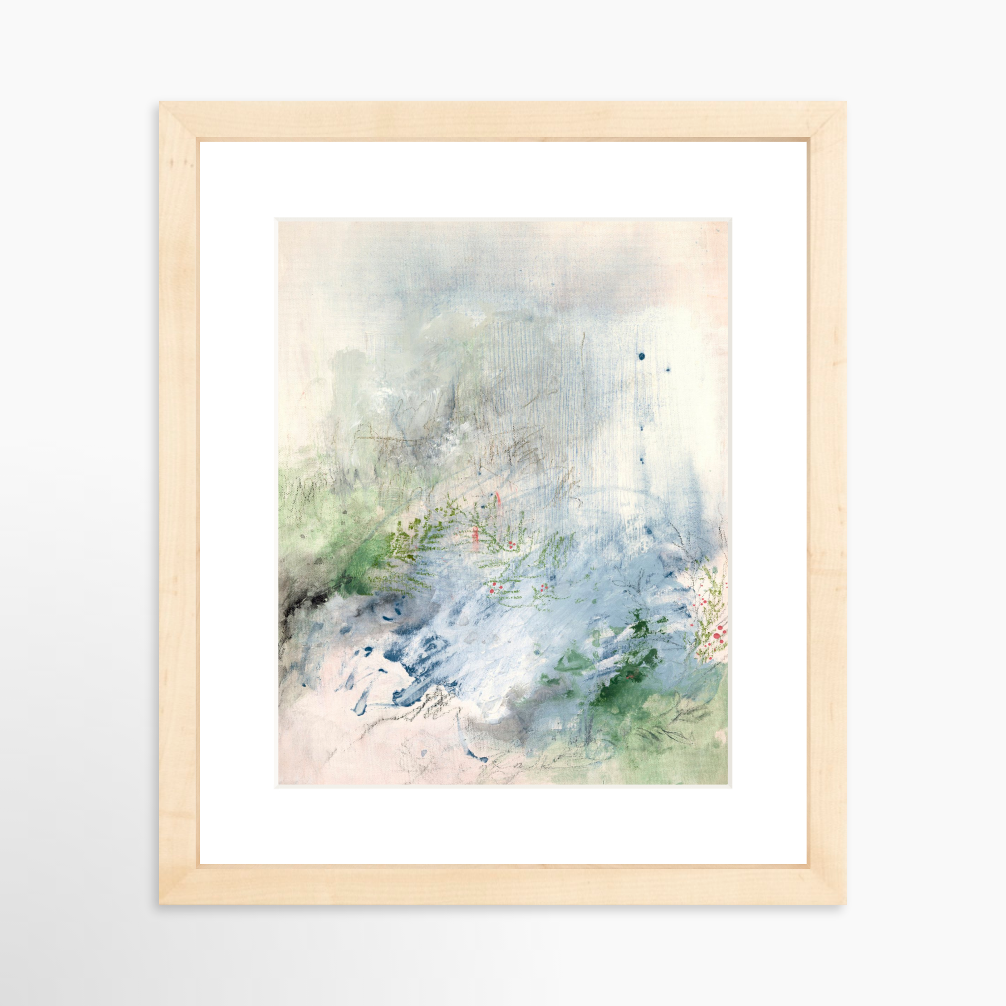 8x10 / Natural Frame + White Mat