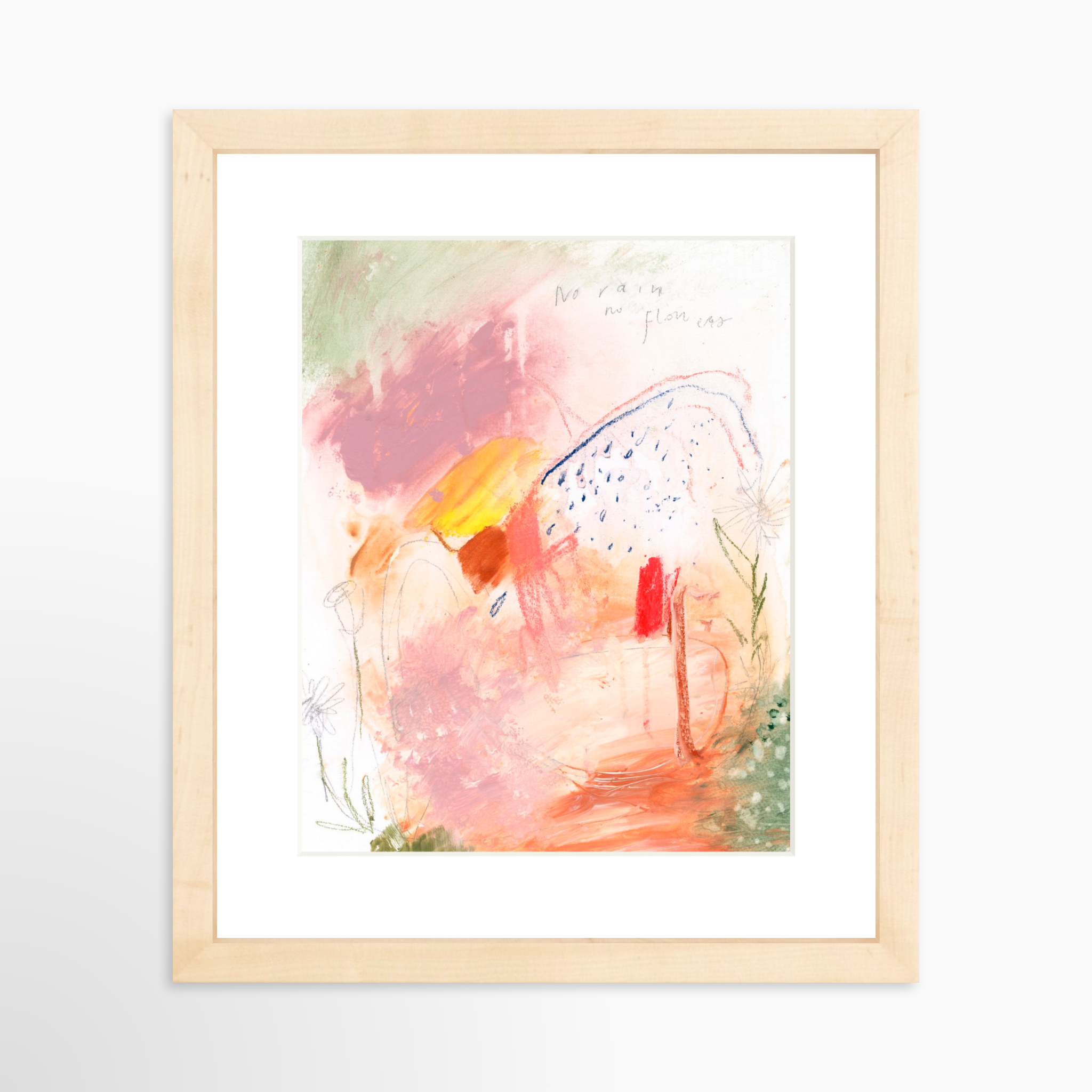 8x10 / Natural Frame + White Mat