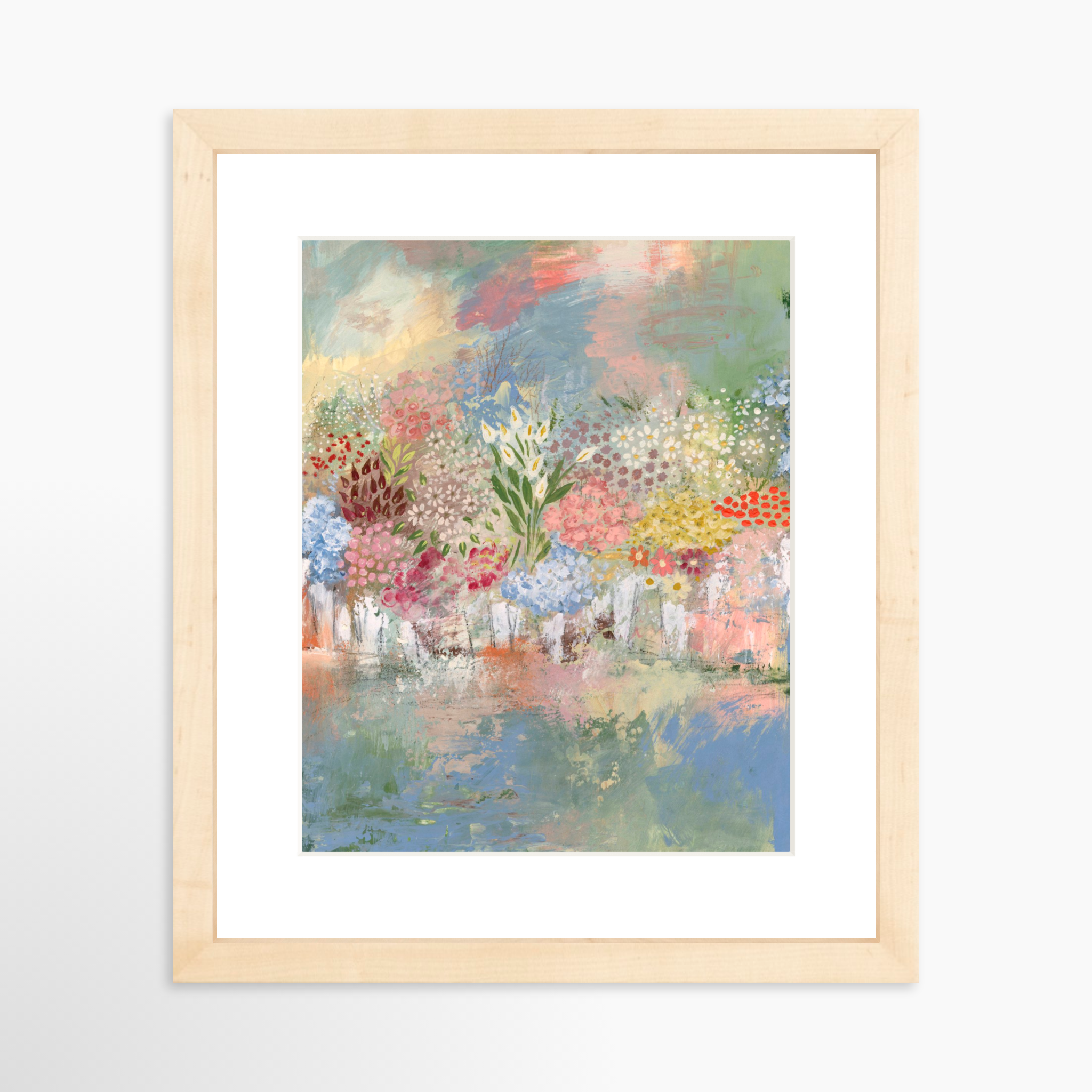 8x10 / Natural Frame + White Mat