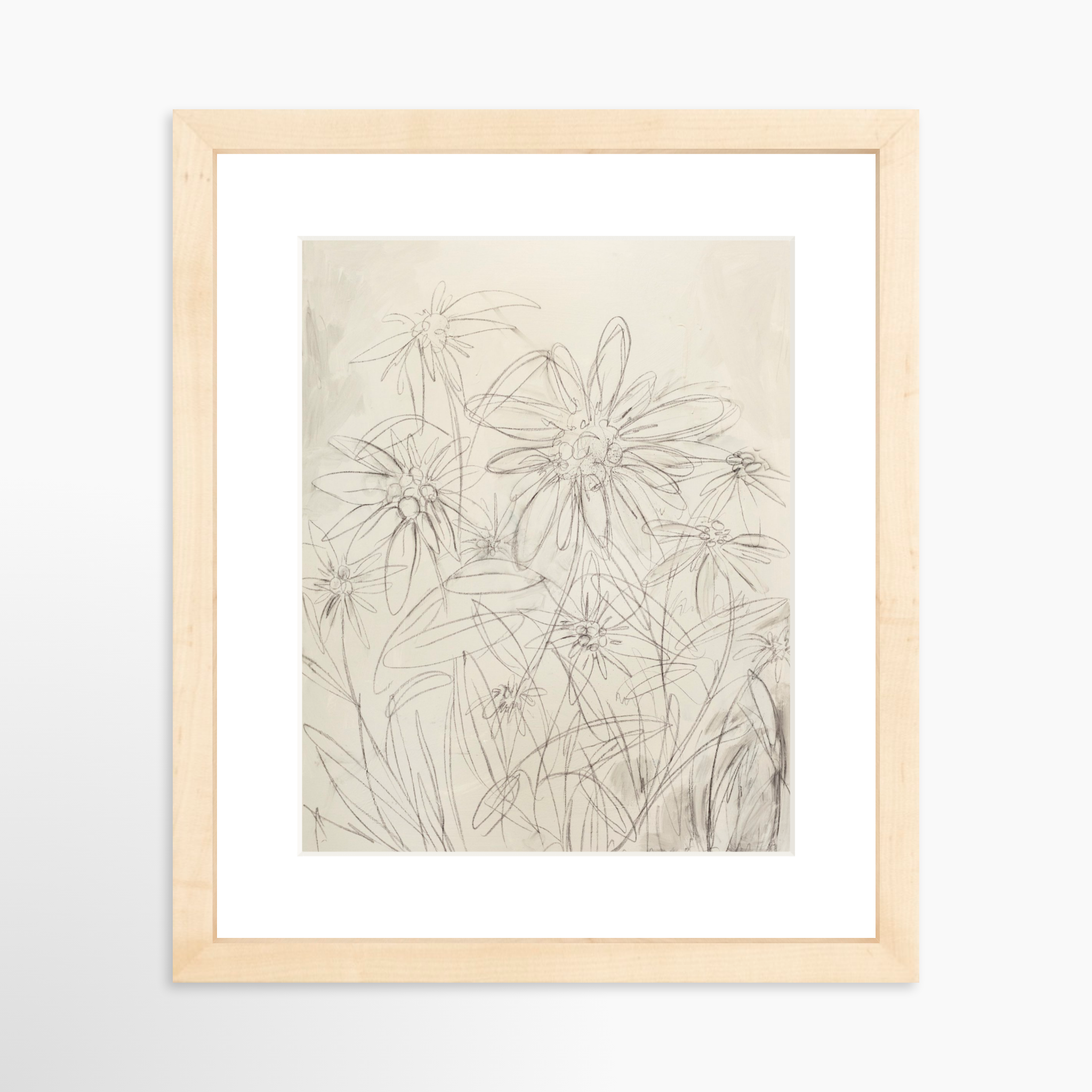 8x10 / Natural Frame + White Mat