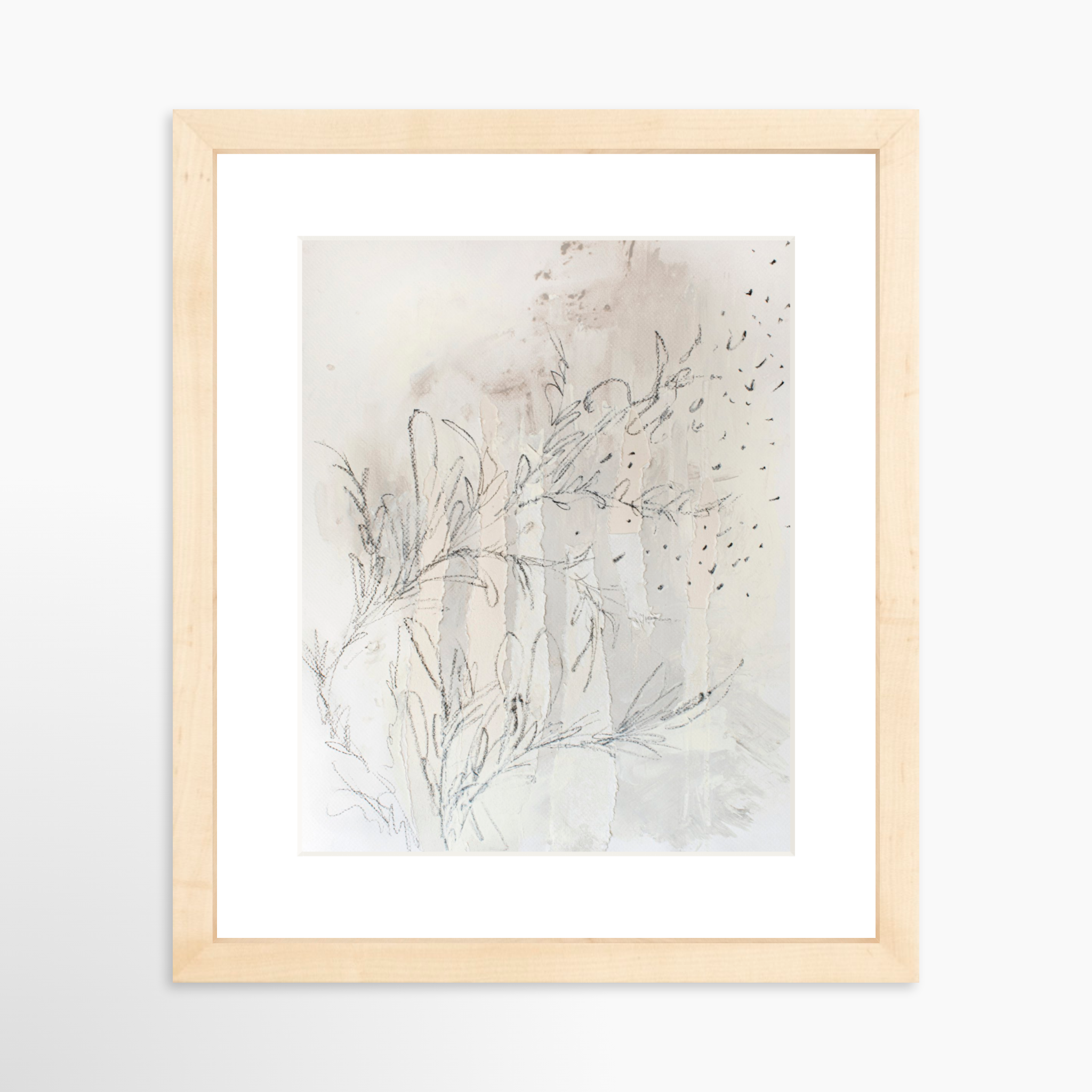 8x10 / Natural Frame + White Mat