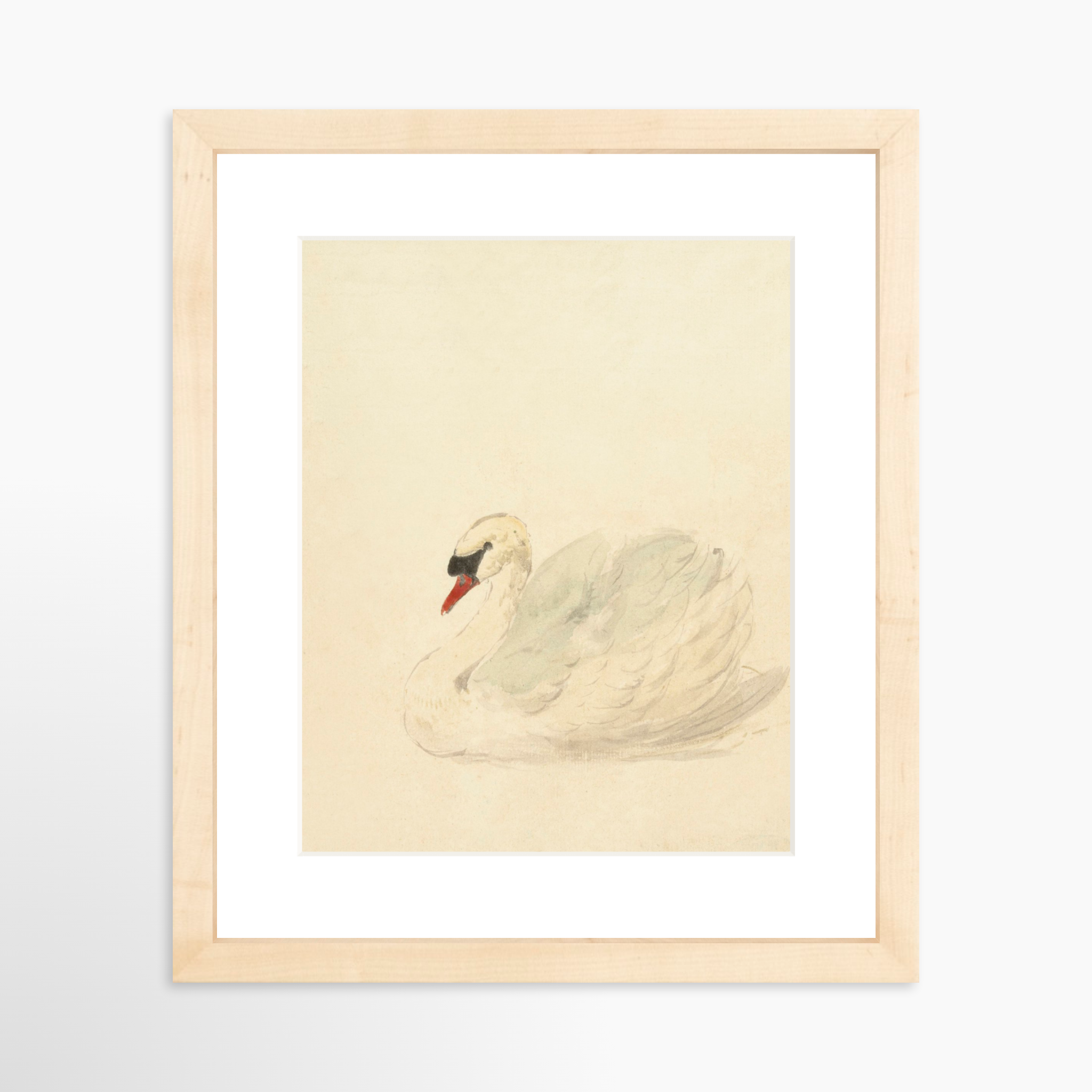 8x10 / Natural Frame + White Mat