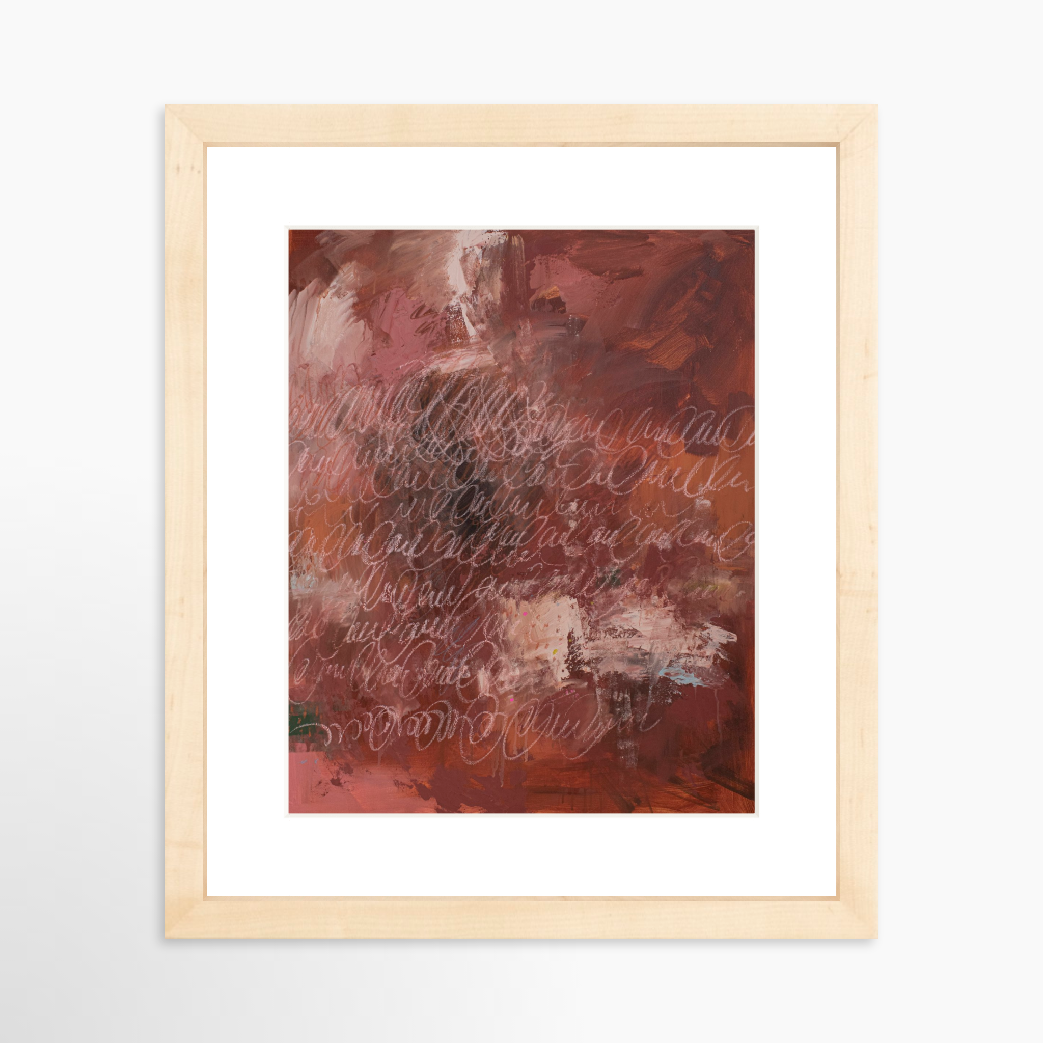 8x10 / Natural Frame + White Mat