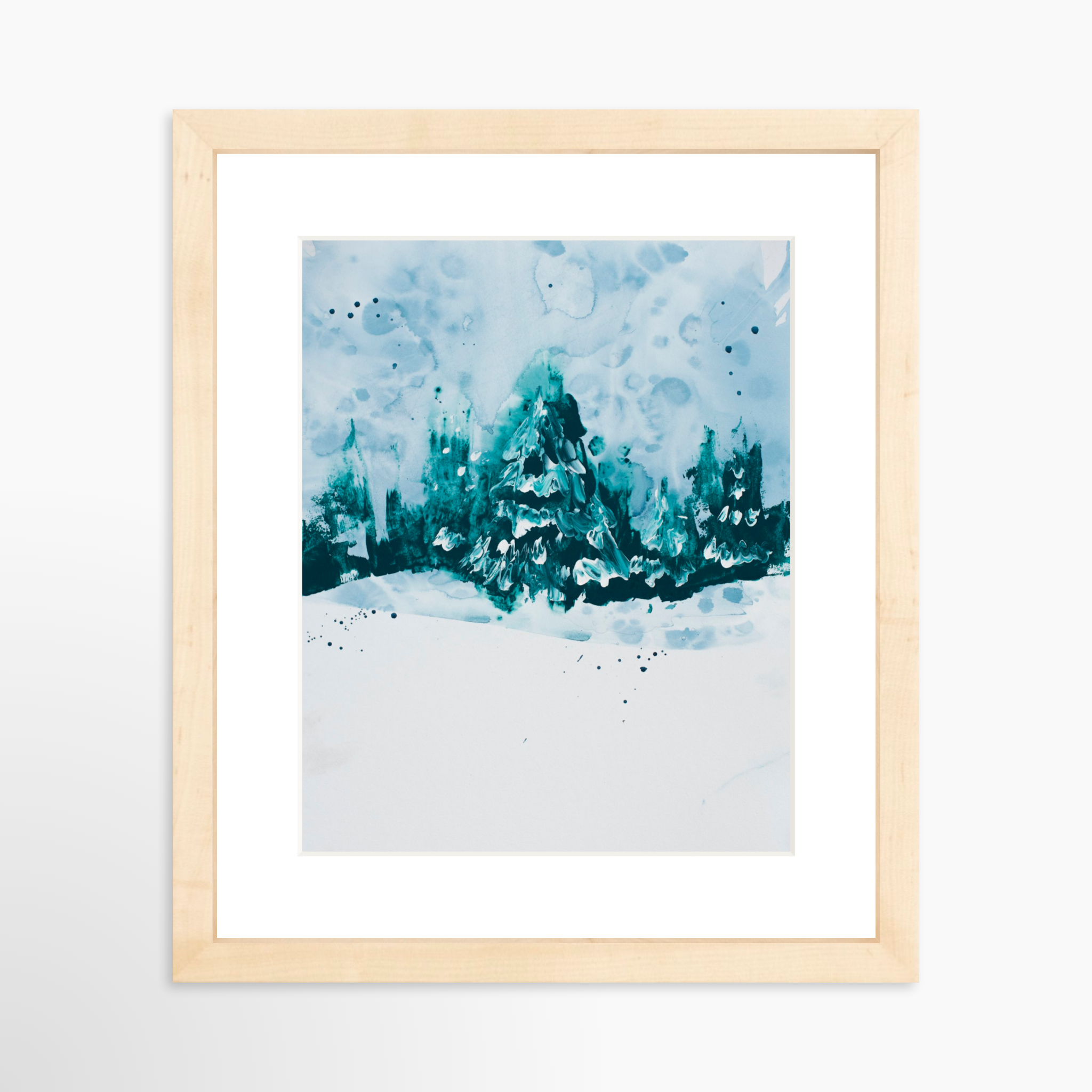 8x10 / Natural Frame + White Mat