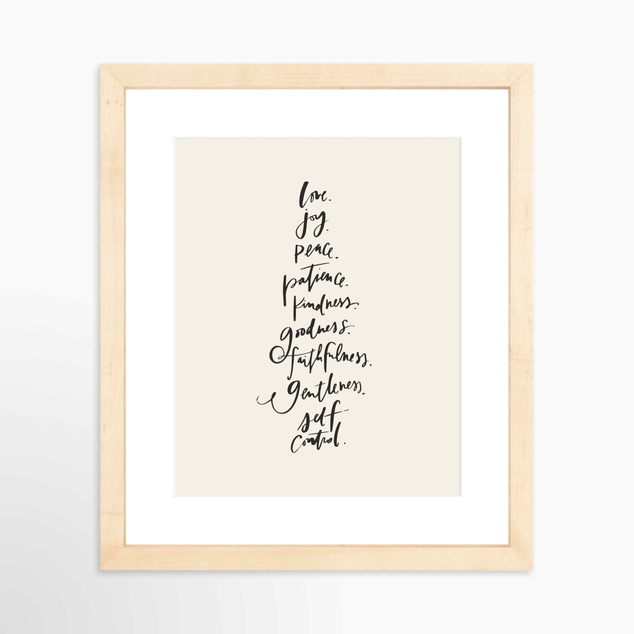 8x10 / Natural Frame + White Mat
