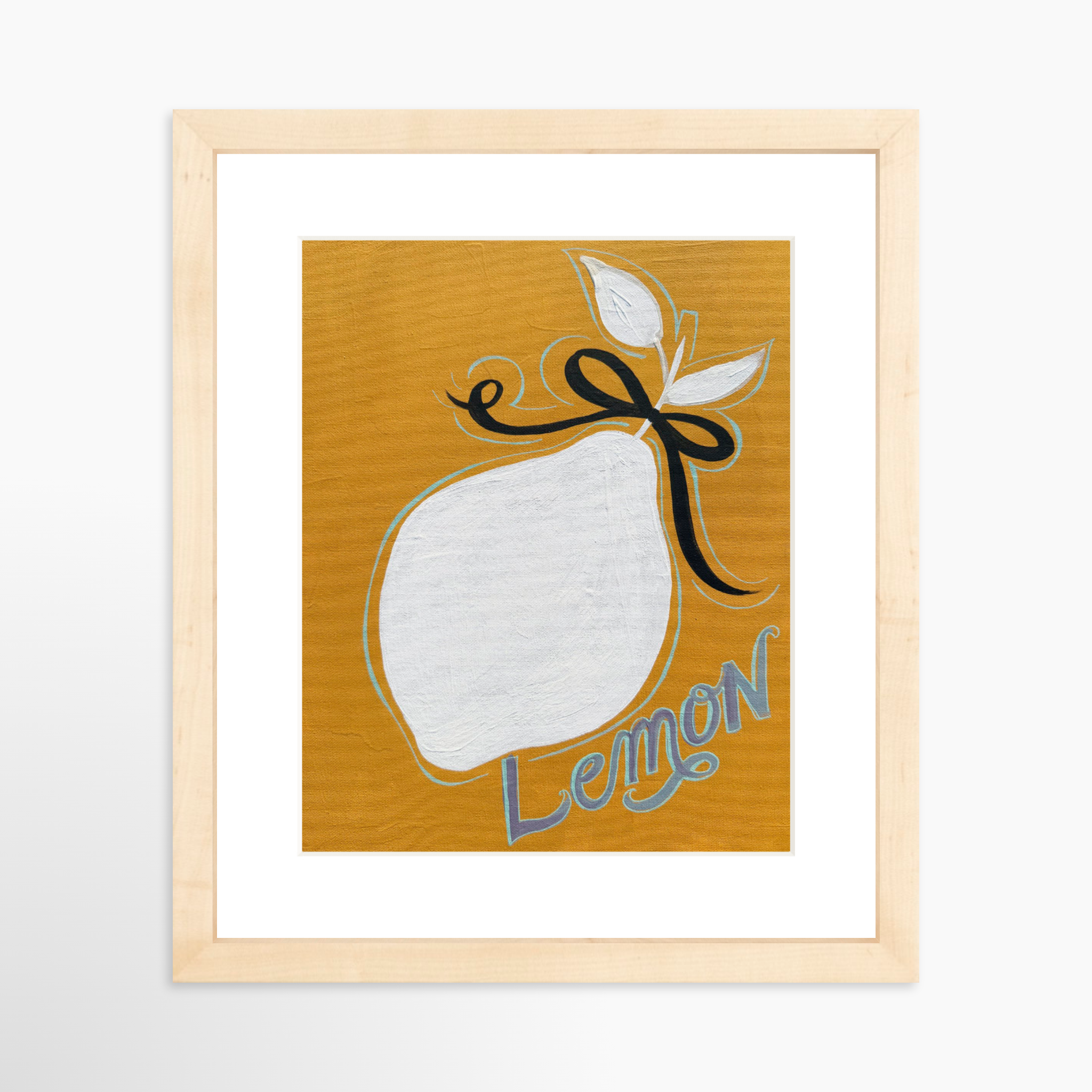 8x10 / Natural Frame + White Mat