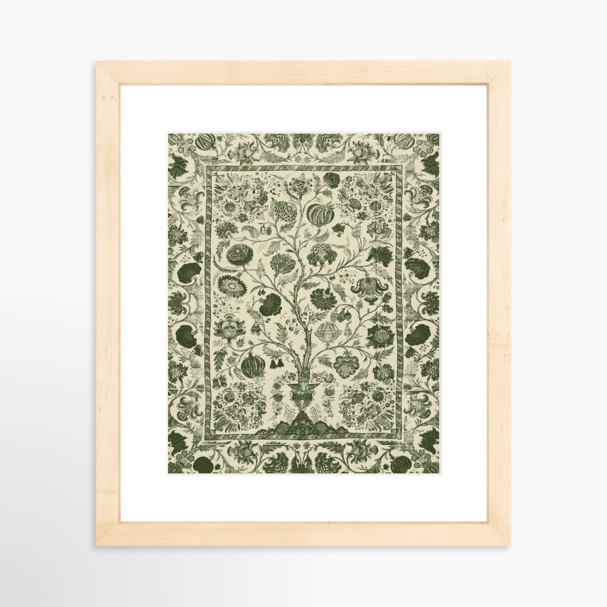 8x10 / Natural Frame + White Mat