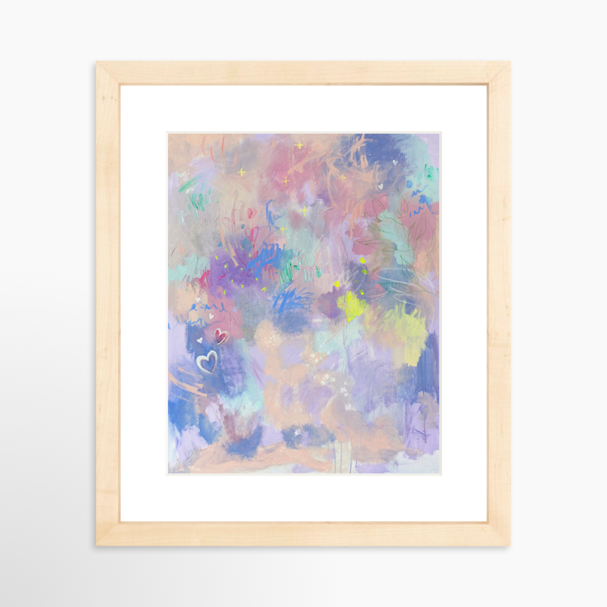 8x10 / Natural Frame + White Mat