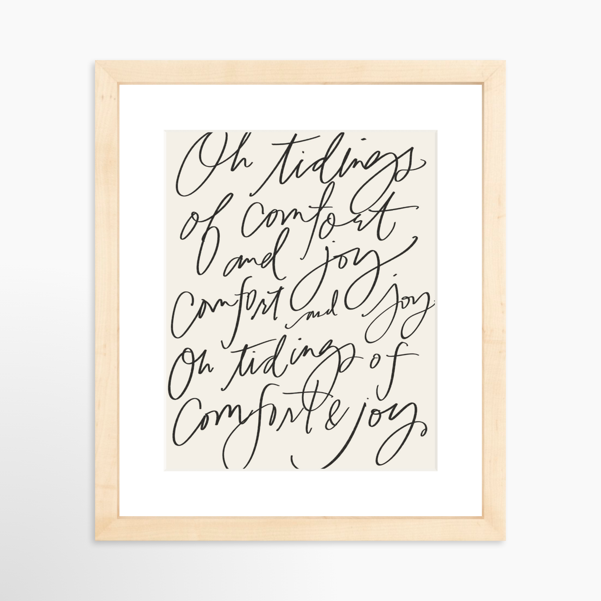 8x10 / Natural Frame + White Mat