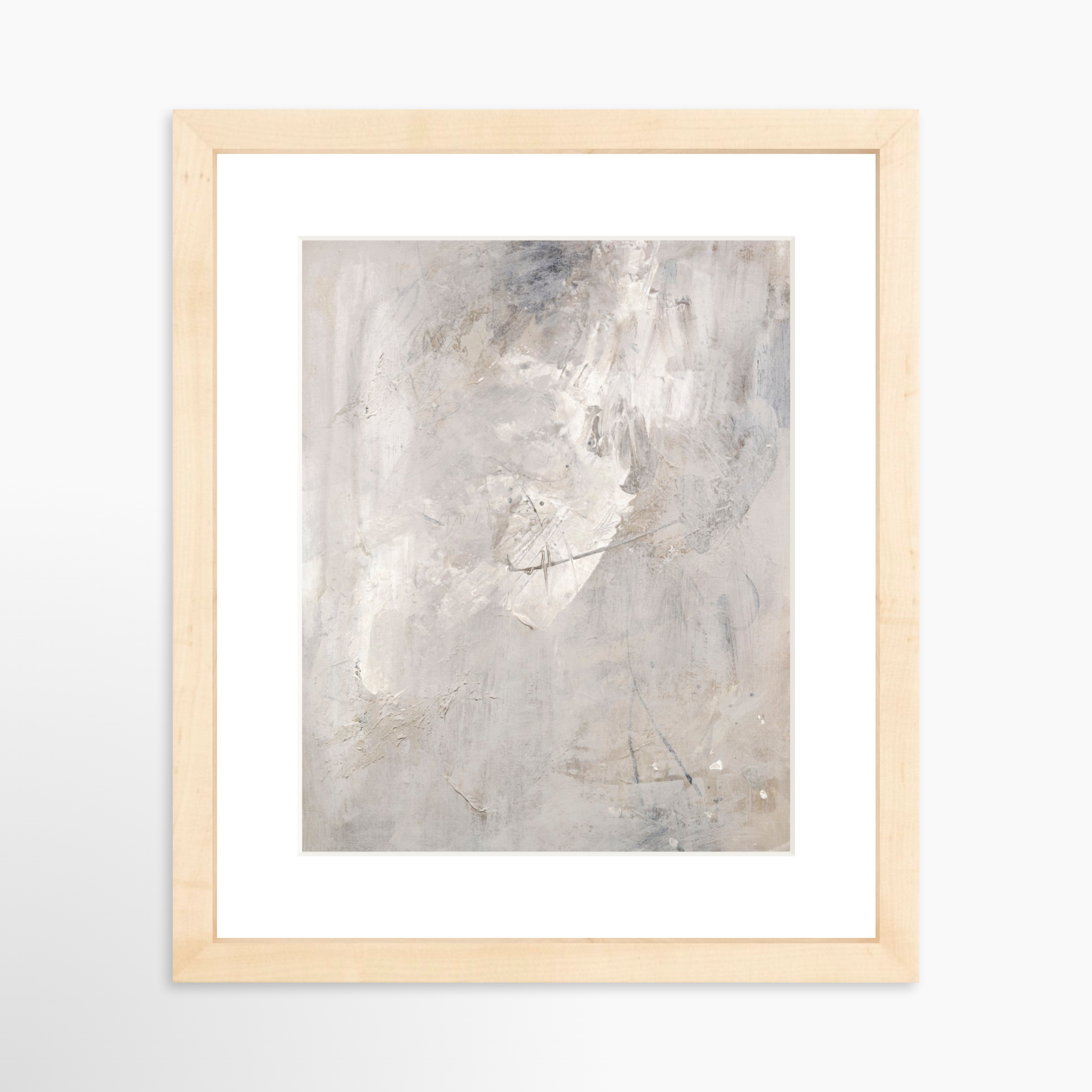 8x10 / Natural Frame + White Mat