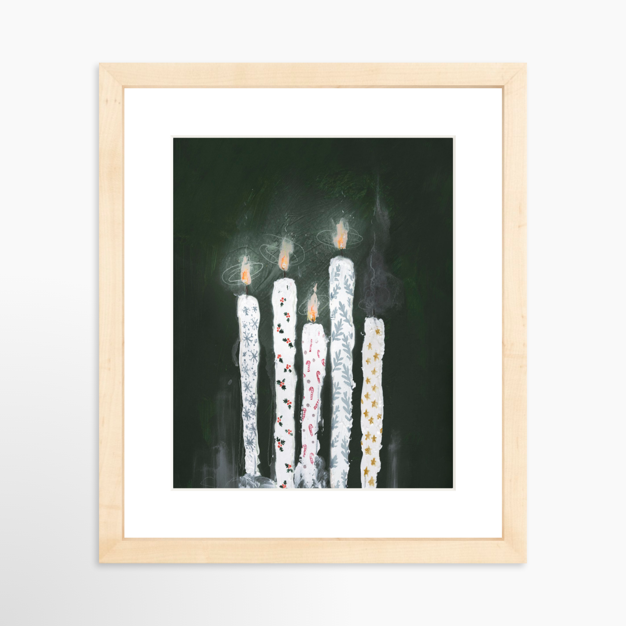 8x10 / Natural Frame + White Mat