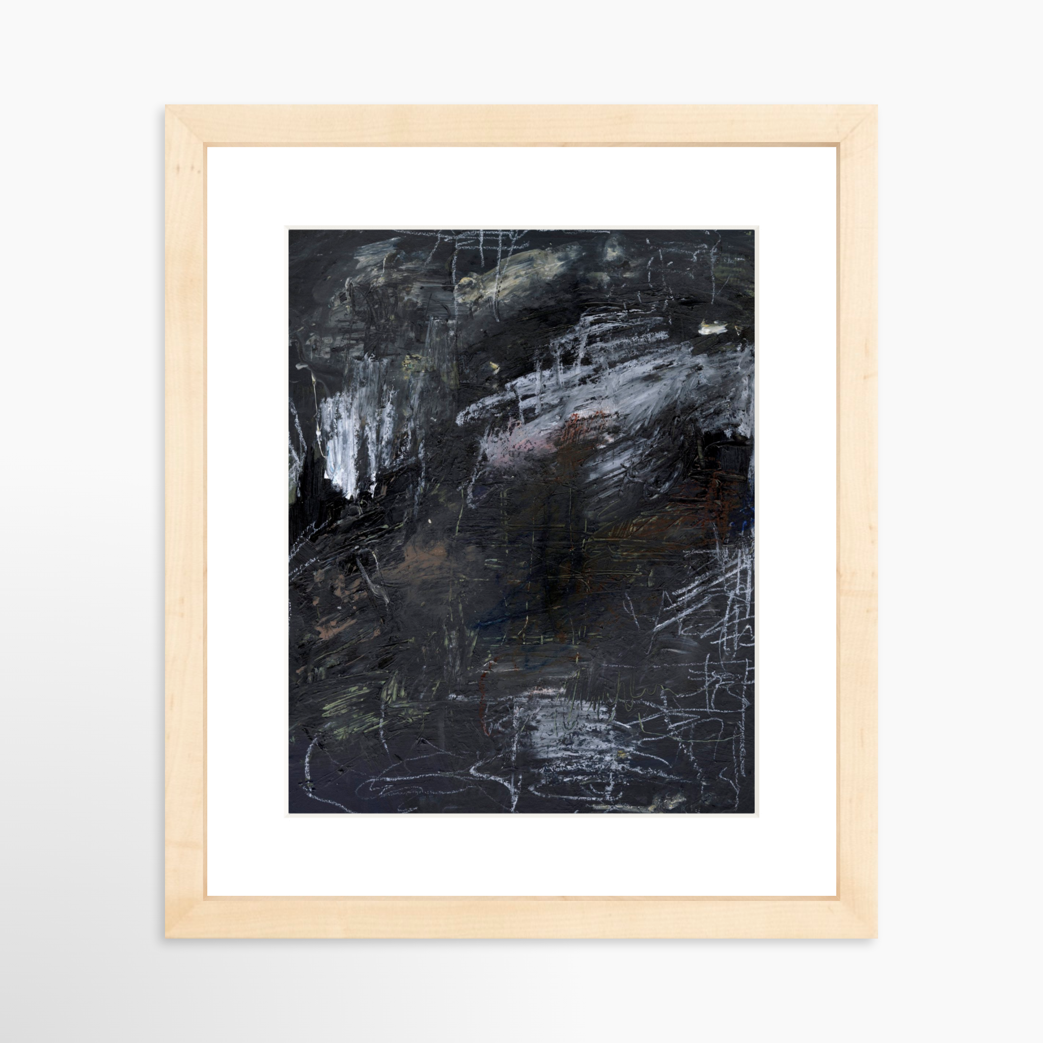 8x10 / Natural Frame + White Mat
