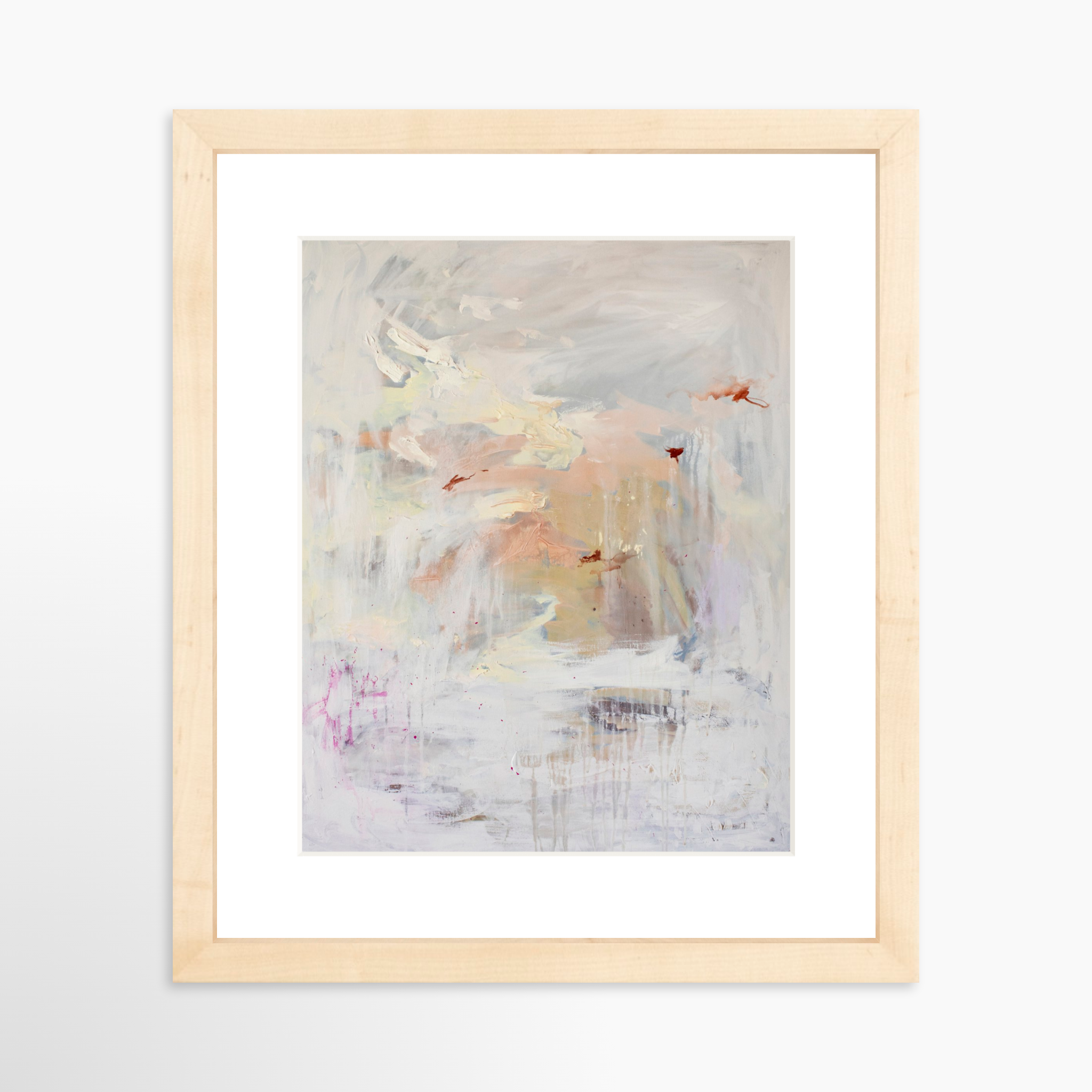 8x10 / Natural Frame + White Mat