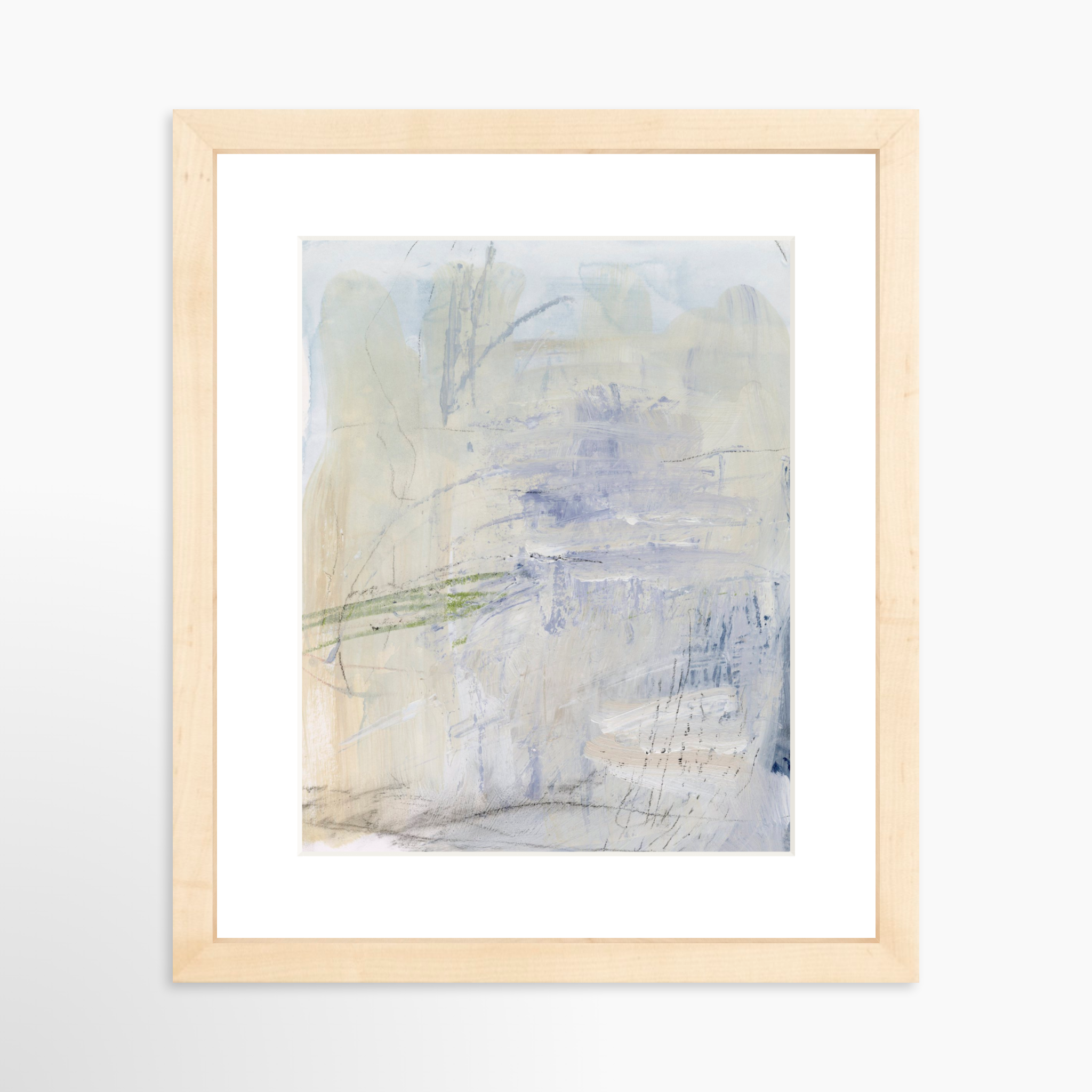 8x10 / Natural Frame + White Mat