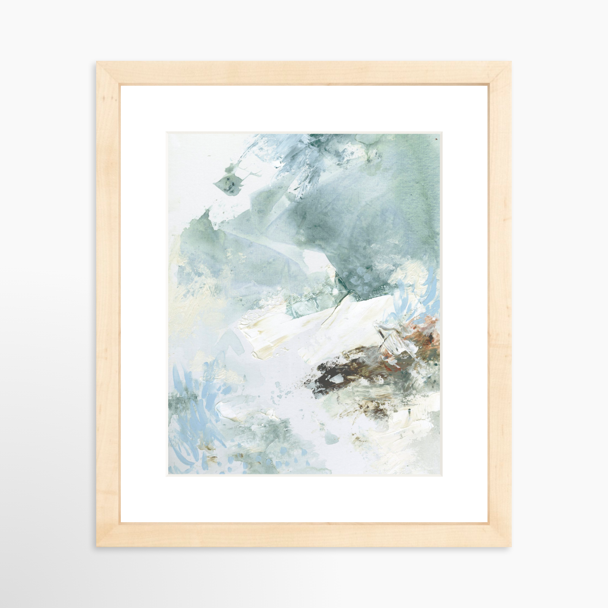 8x10 / Natural Frame + White Mat