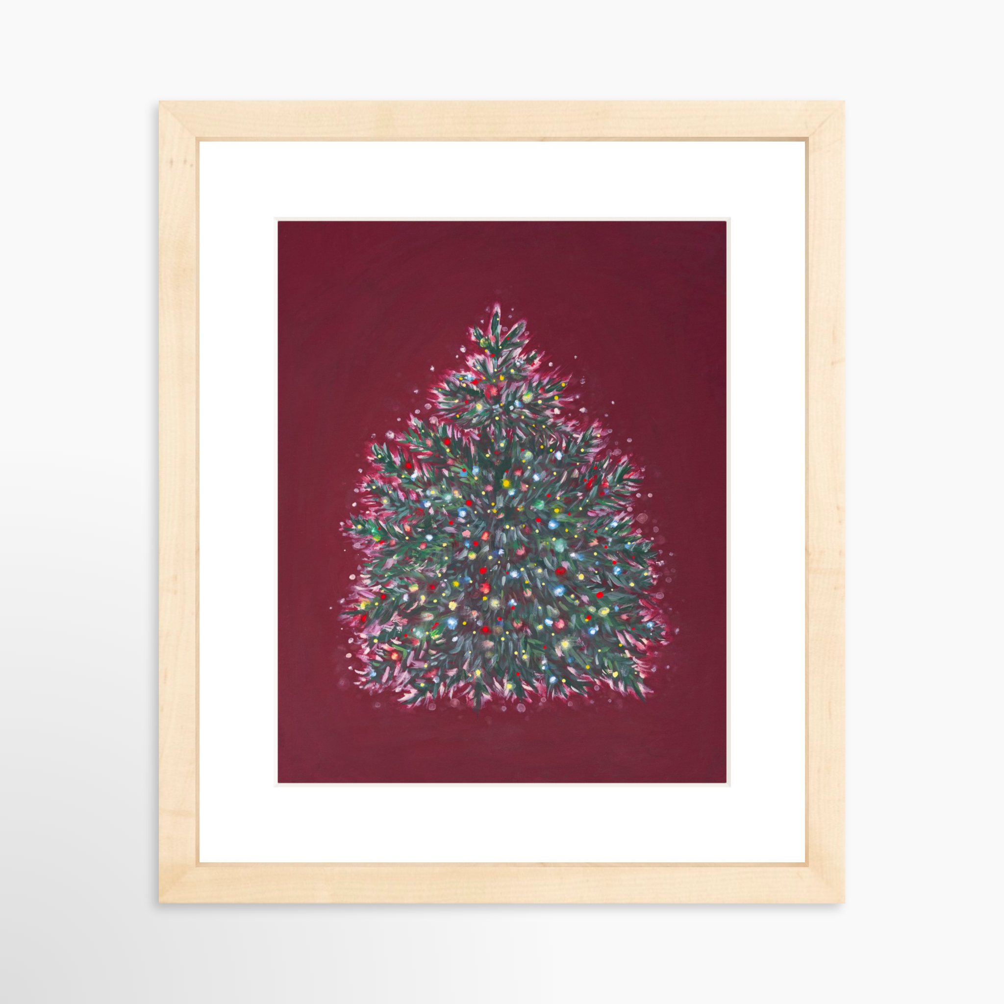8x10 / Natural Frame + White Mat