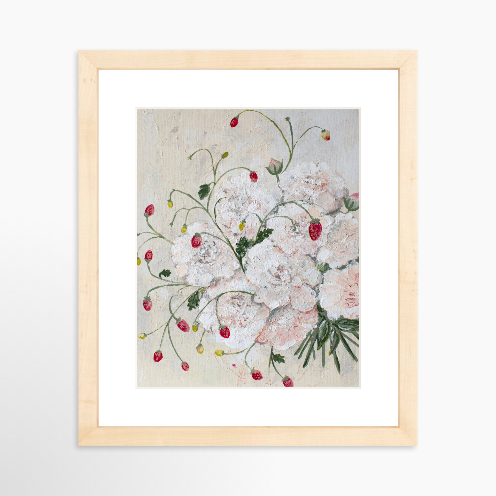 8x10 / Natural Frame + White Mat