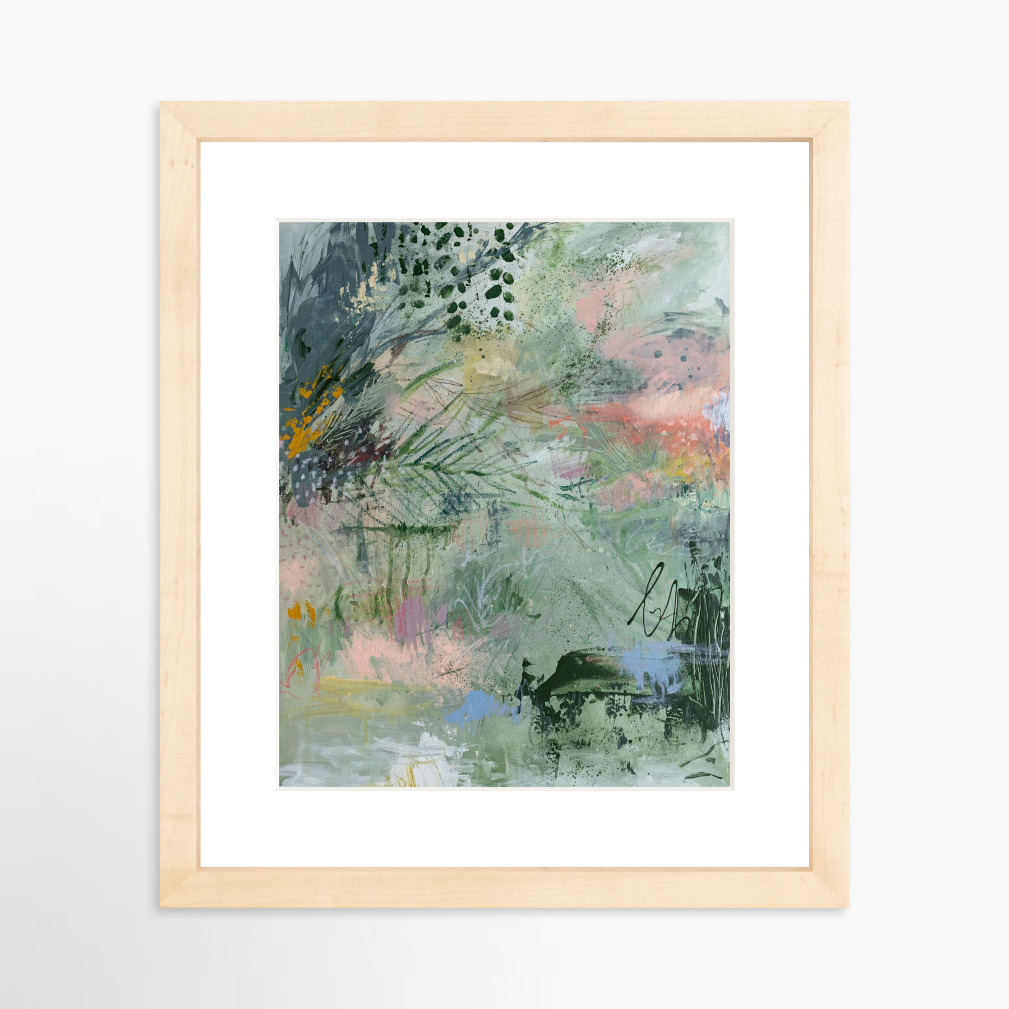 8x10 / Natural Frame + White Mat