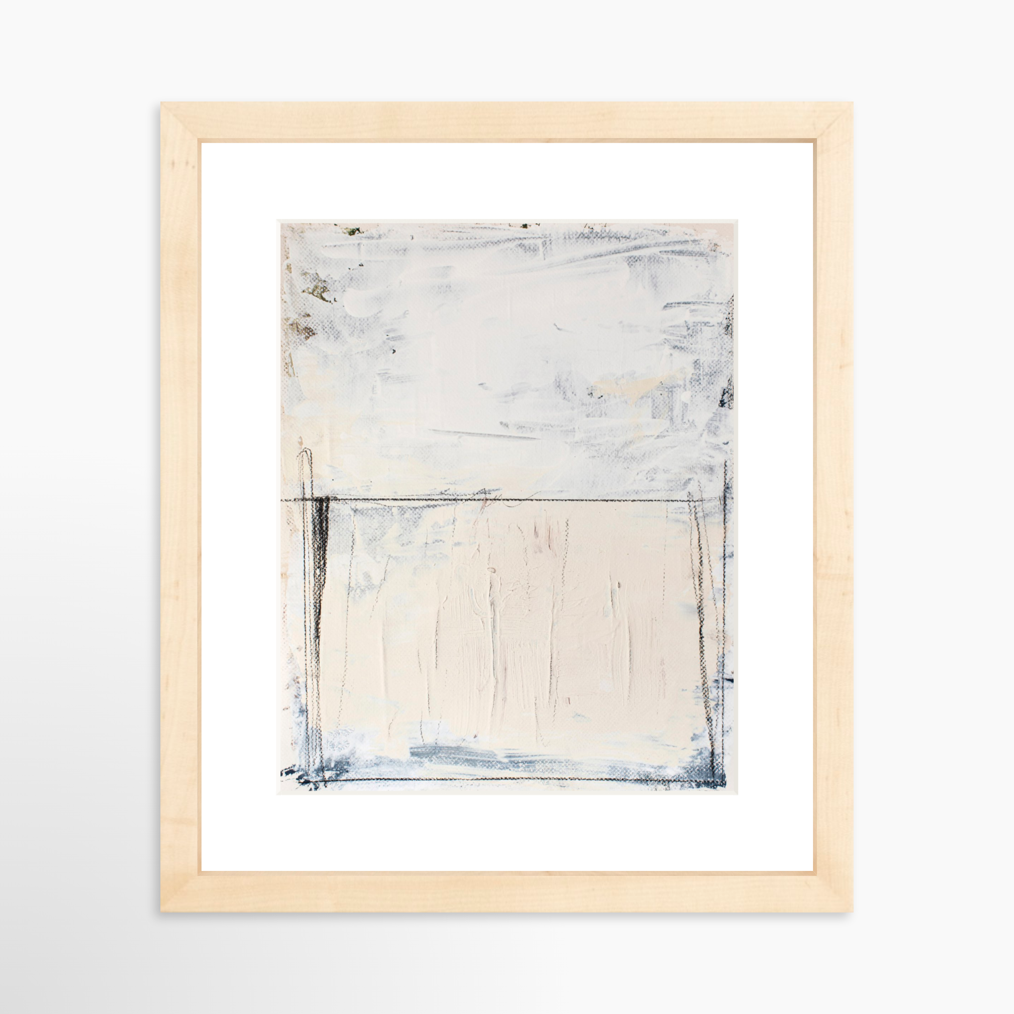 8x10 / Natural Frame + White Mat