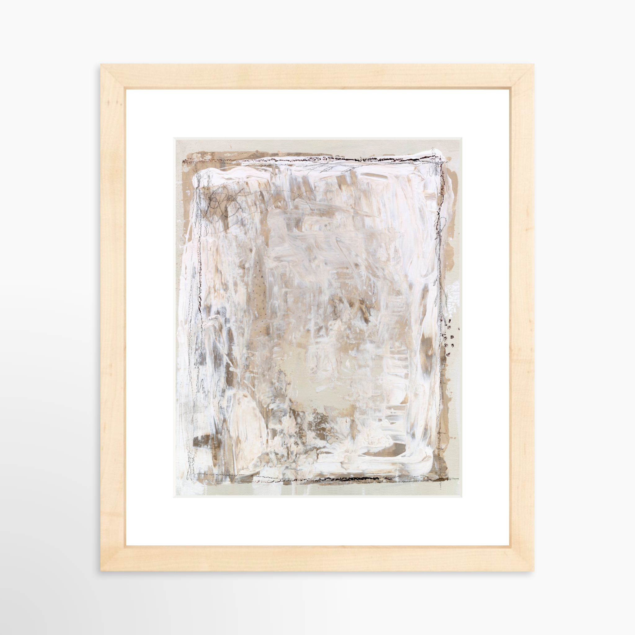 8x10 / Natural Frame + White Mat