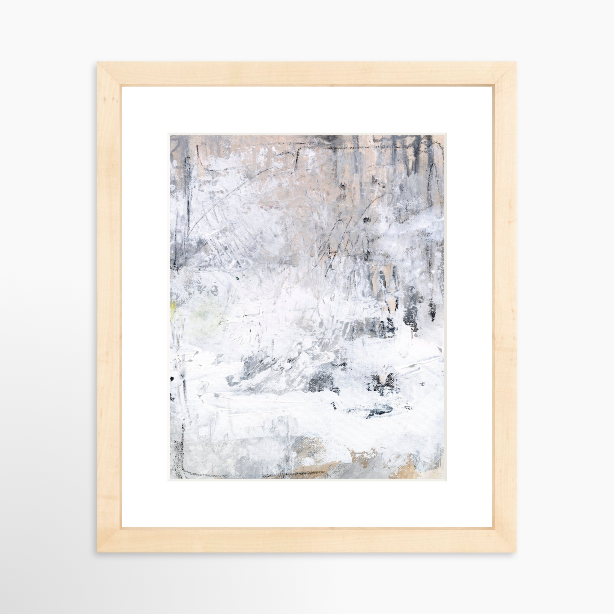 8x10 / Natural Frame + White Mat