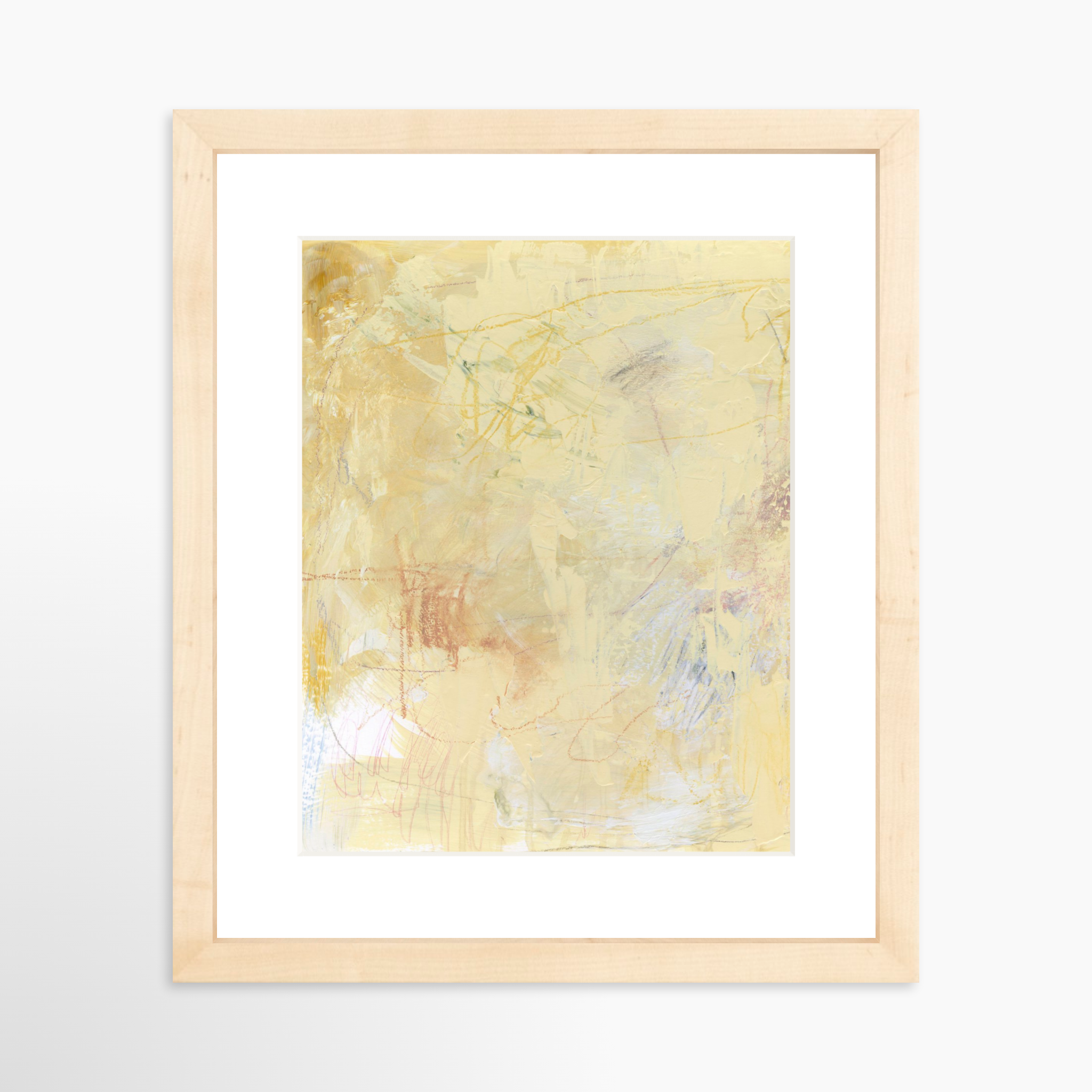 8x10 / Natural Frame + White Mat