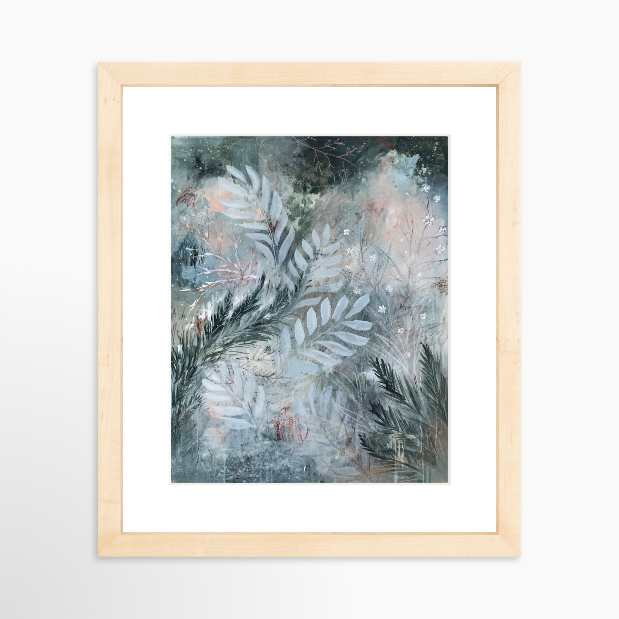 8x10 / Natural Frame + White Mat