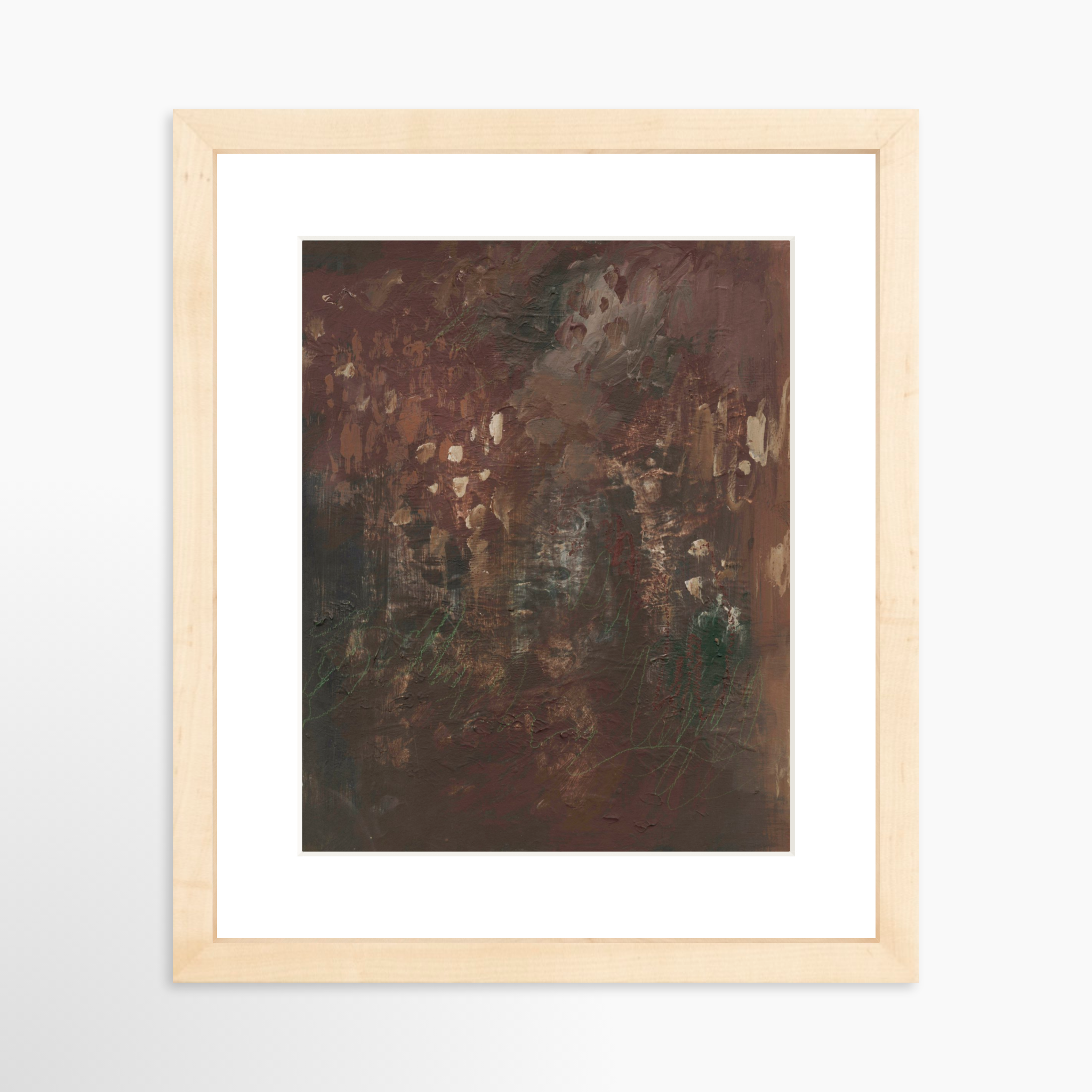 8x10 / Natural Frame + White Mat