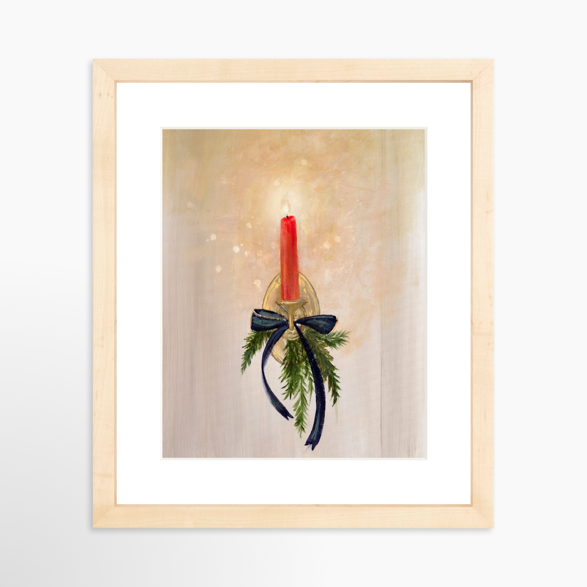 8x10 / Natural Frame + White Mat
