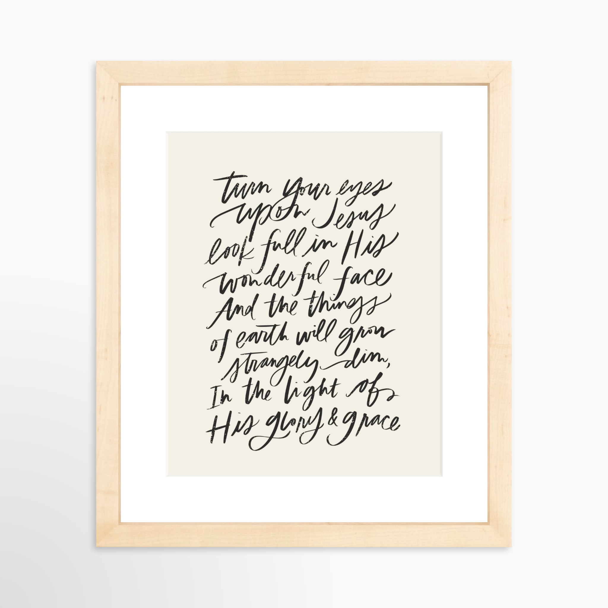 8x10 / Natural Frame + White Mat
