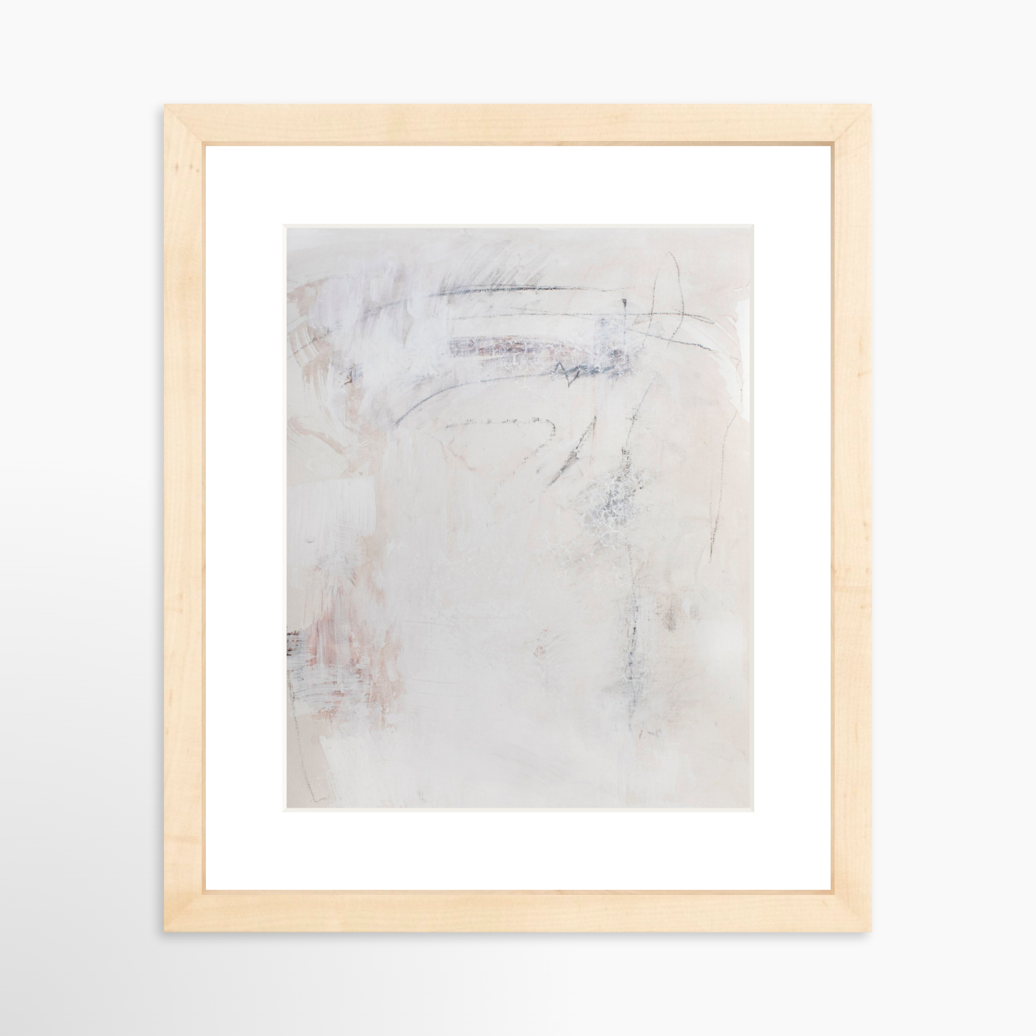8x10 / Natural Frame + White Mat
