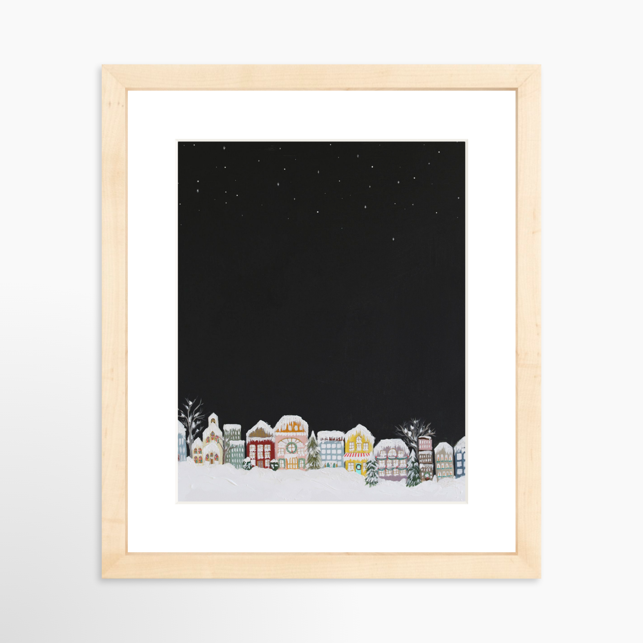 8x10 / Natural Frame + White Mat