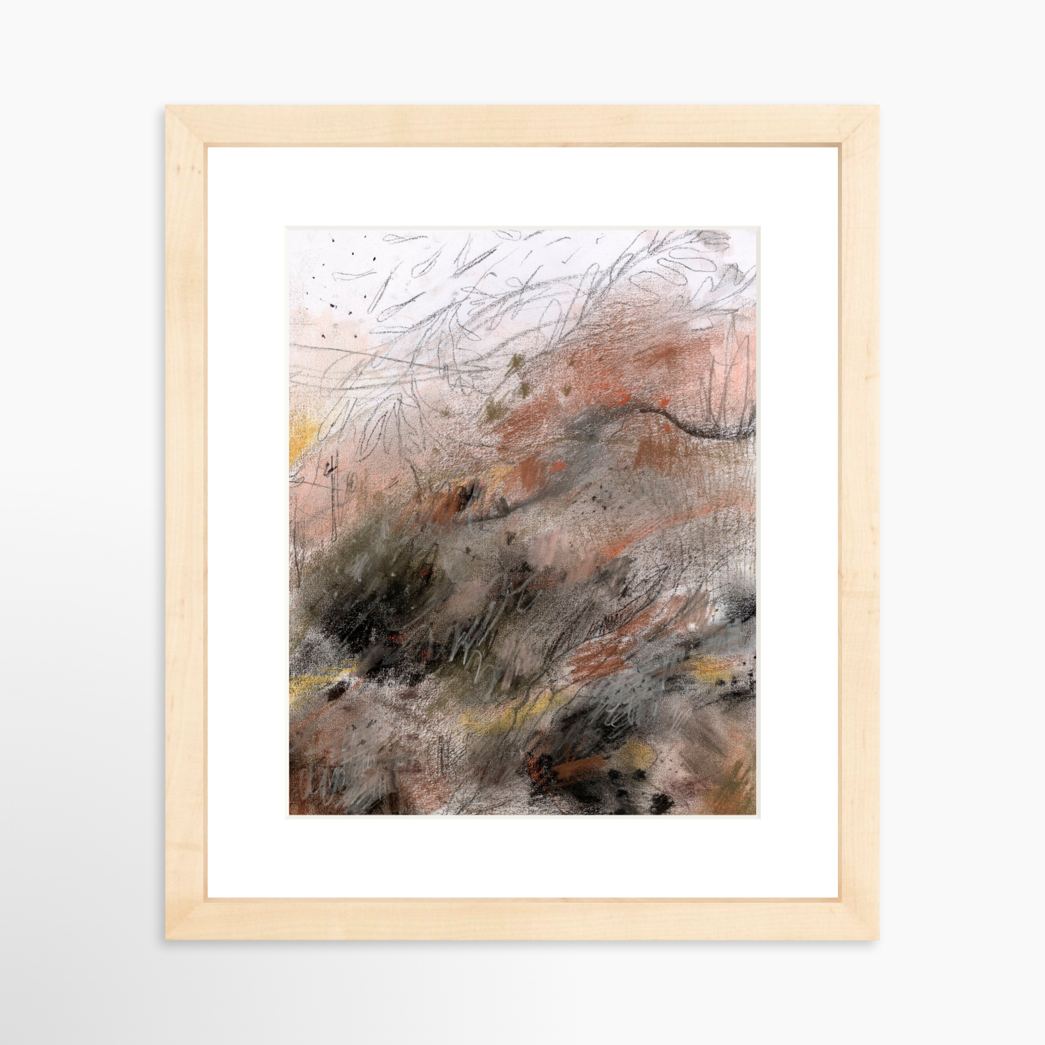 8x10 / Natural Frame + White Mat