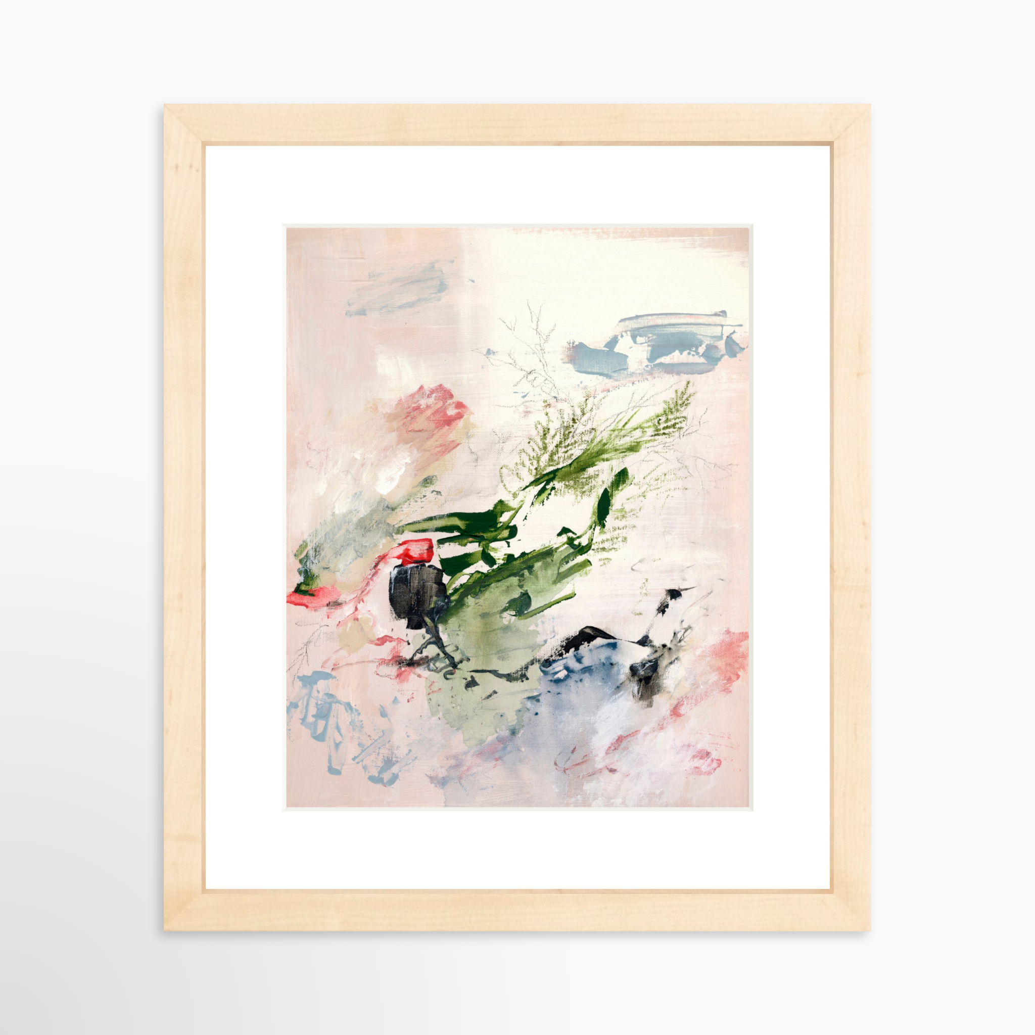 8x10 / Natural Frame + White Mat