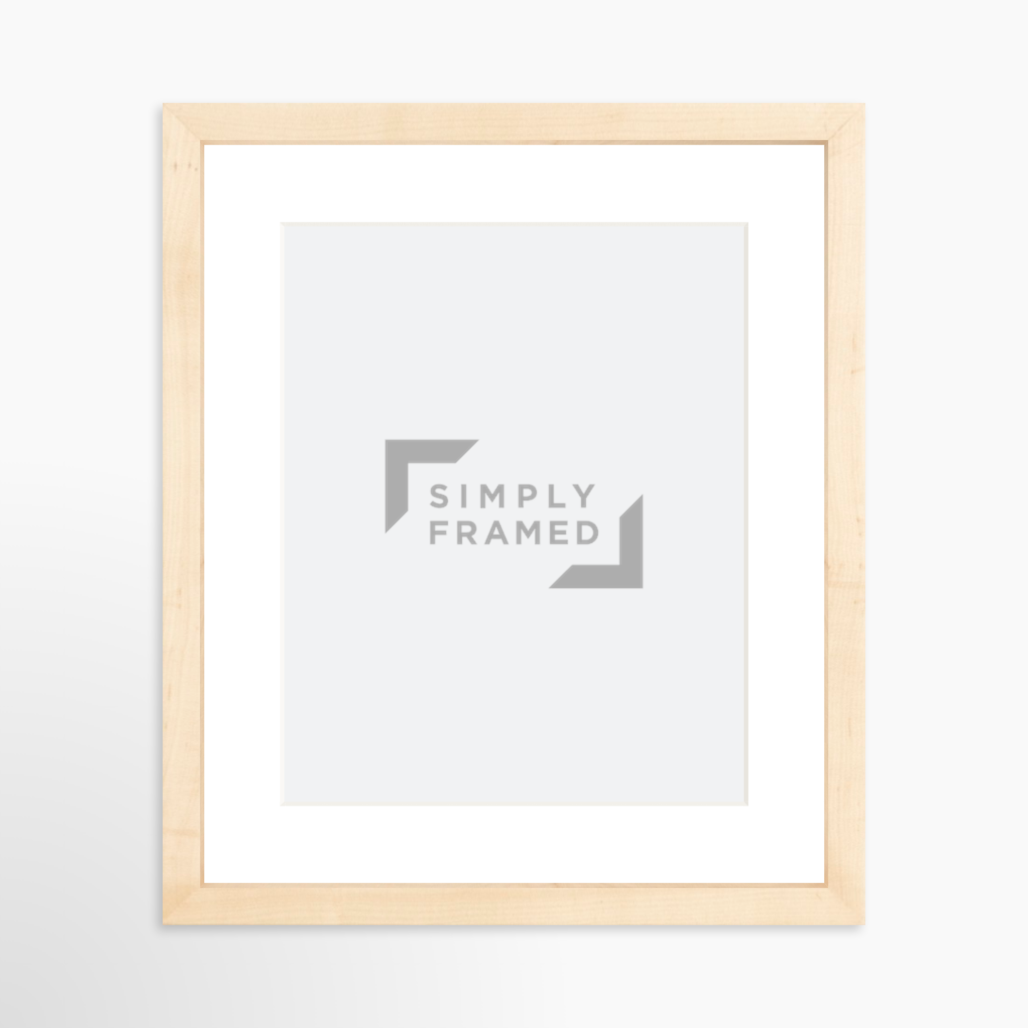 8x10 / Natural Frame + White Mat