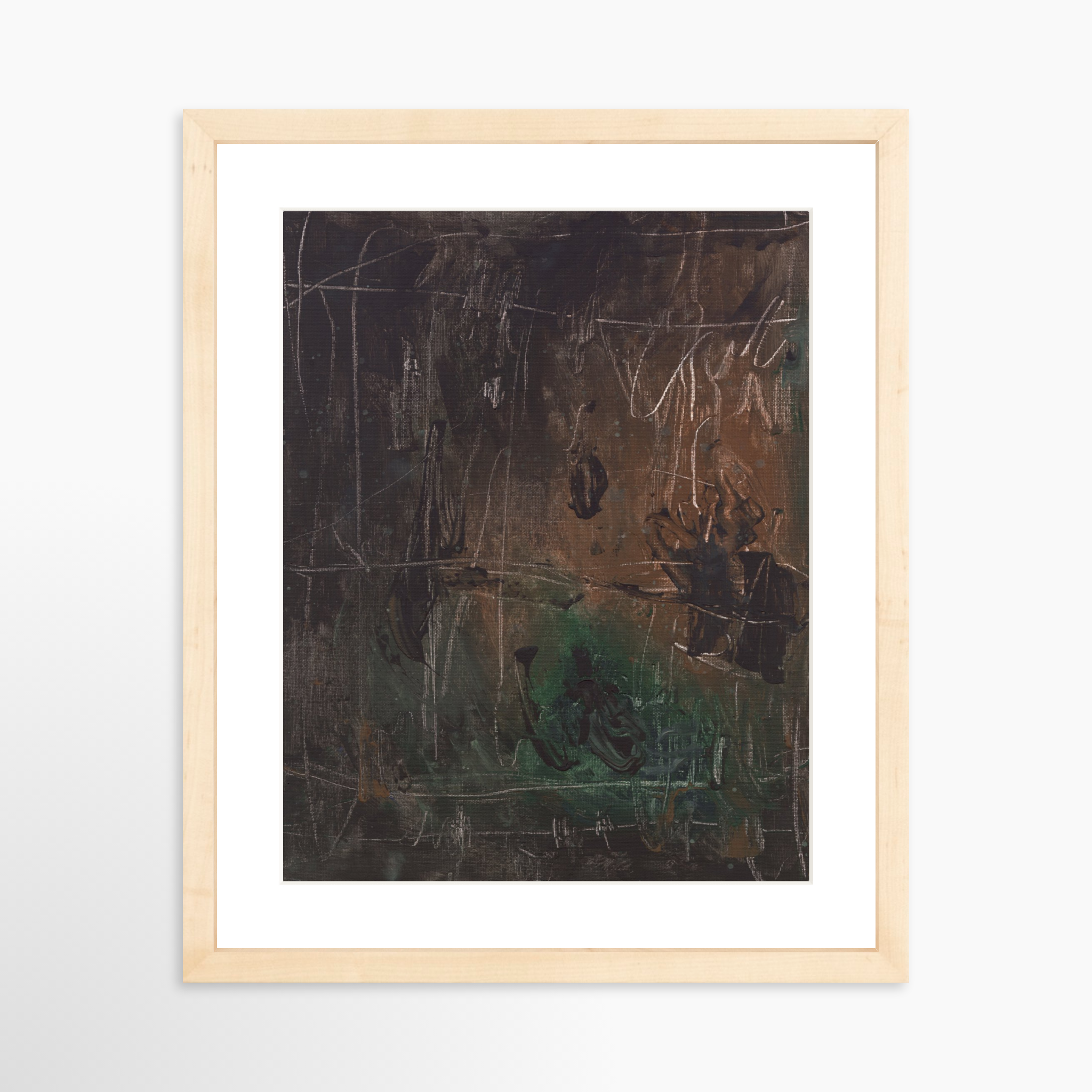 11x14 / Natural Frame + White Mat